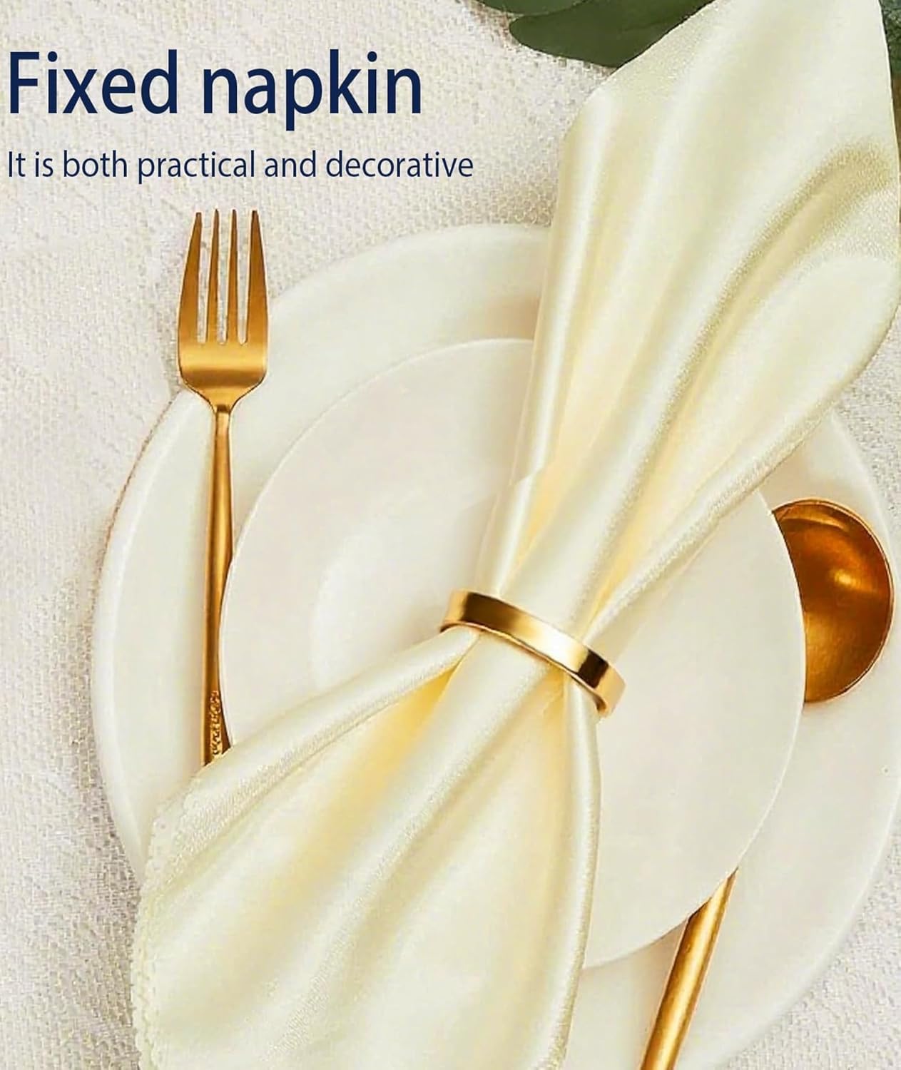 Golden Napkin Rings – Dining Accessory – Elegant Design – 12-Piece Set