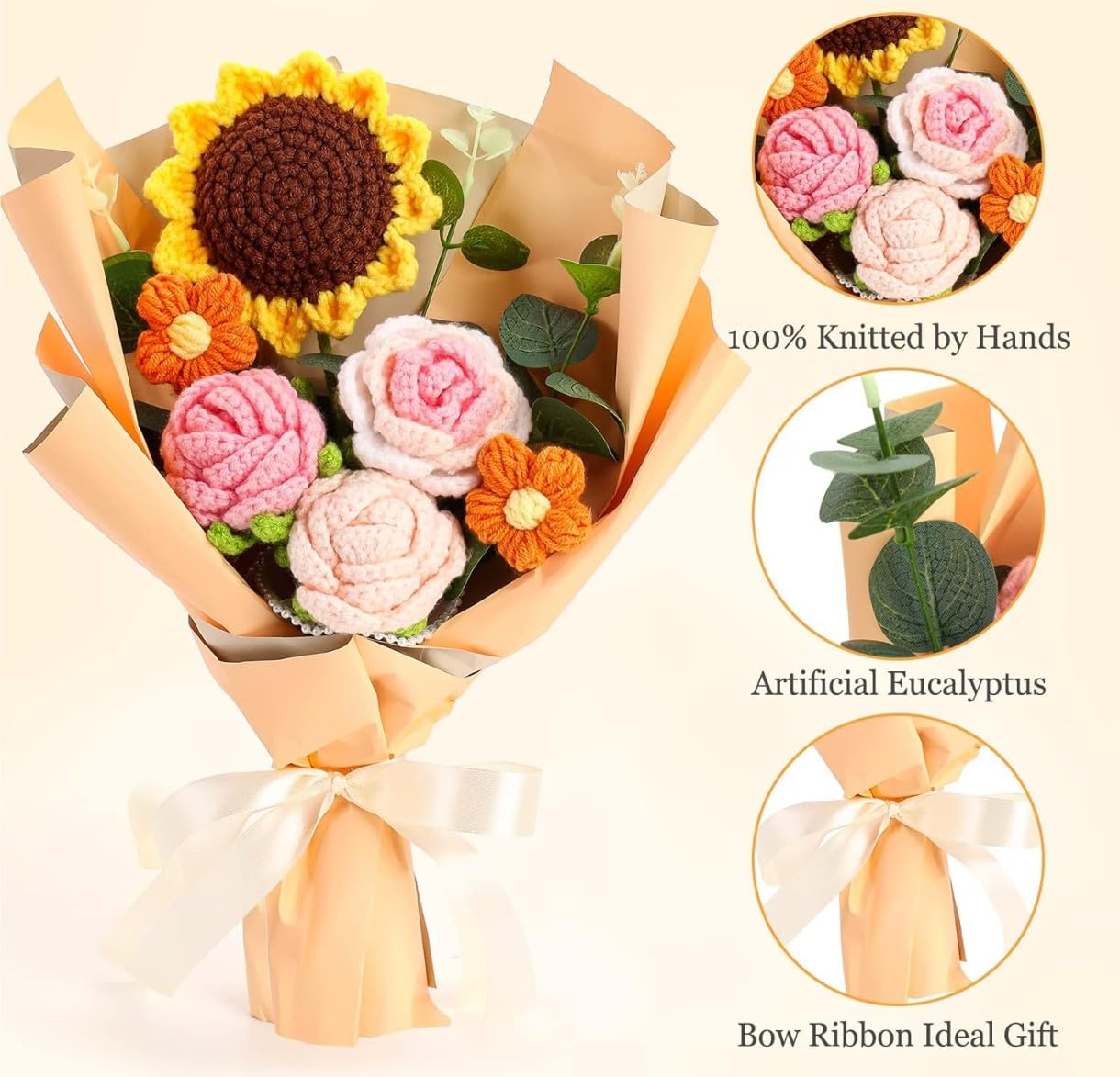 Artificial Floral Arrangement – Decorative Home Accent – Handcrafted Cotton, Hypoallergenic – Single Unit