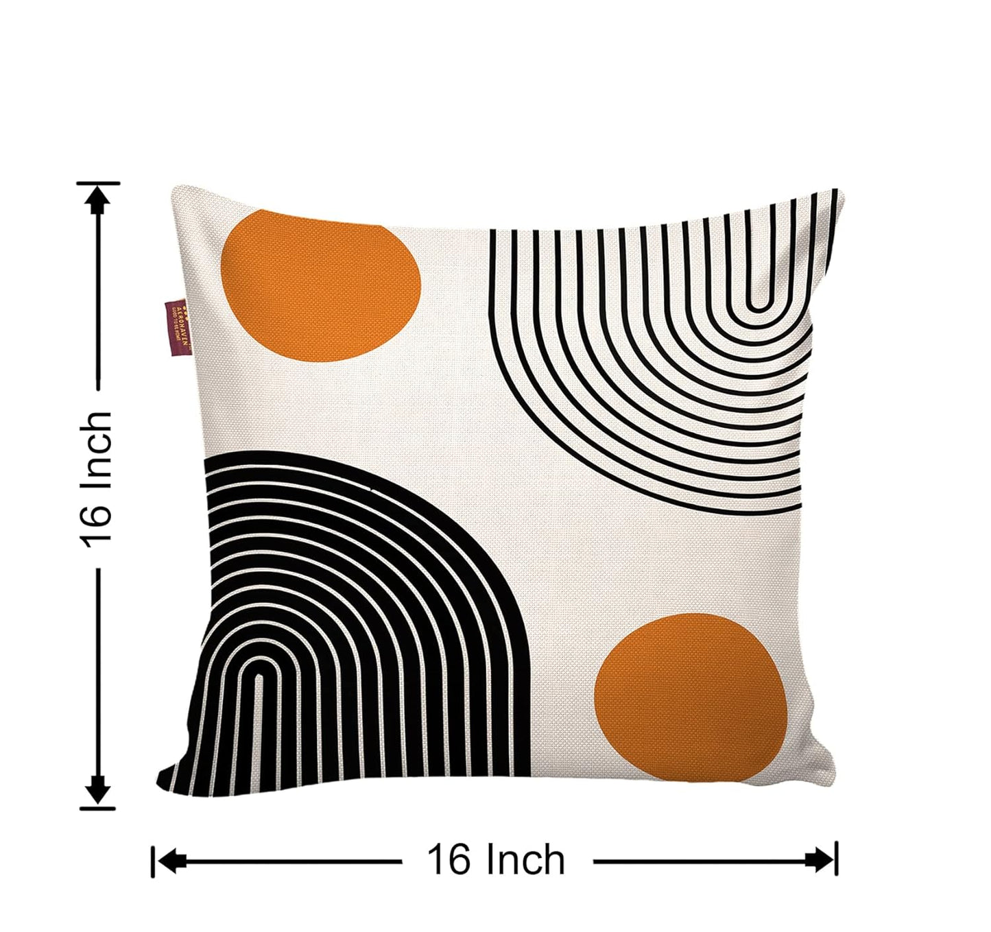 Premium Geometric Cotton Digital Printed Hand Stitched Throw Pillow Covers Set of 5 (16x16 Inch) | Decorative Sofa Cushion Covers Home Decor