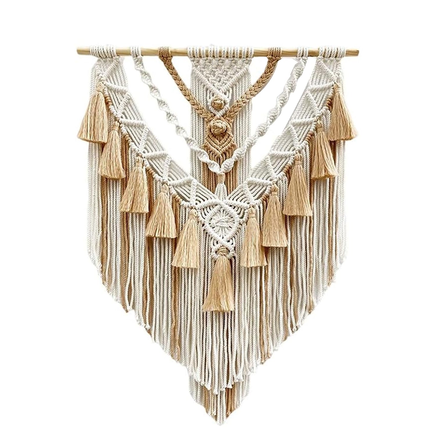 Hand-Knotted Macrame Wall Hanging – Bohemian Textile Decor