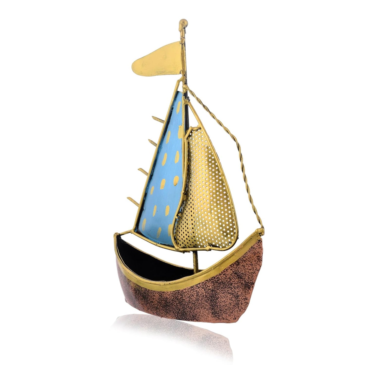 Metal Turkish Ship Boat Naav Showpiece Figurine, 12" Height | Home Decor, Living Room Tabletop Gift