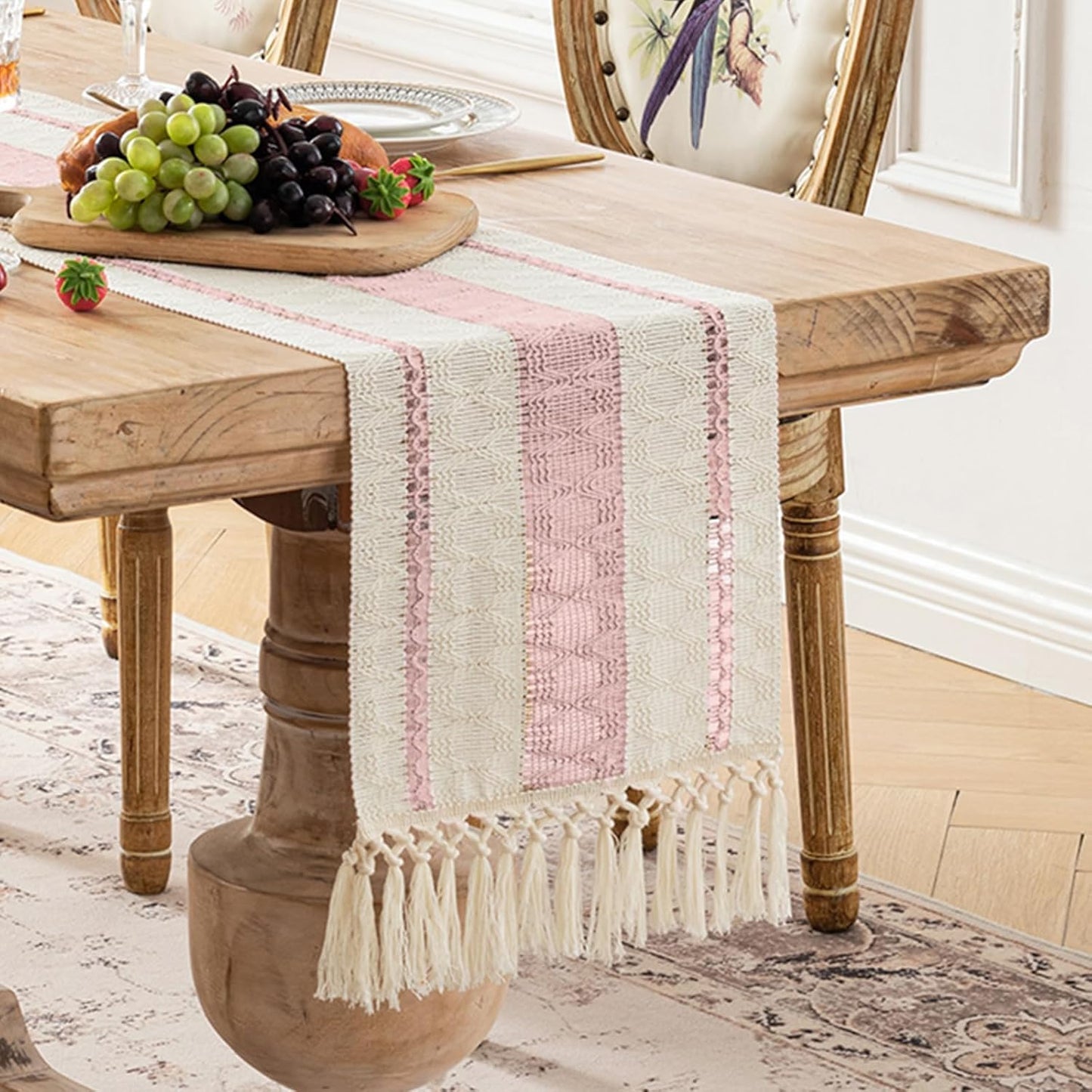 Textured Bicolor Weave Table Runner – Decorative Dining Linen – Cotton-Polyester Blend – 12x72 Inch