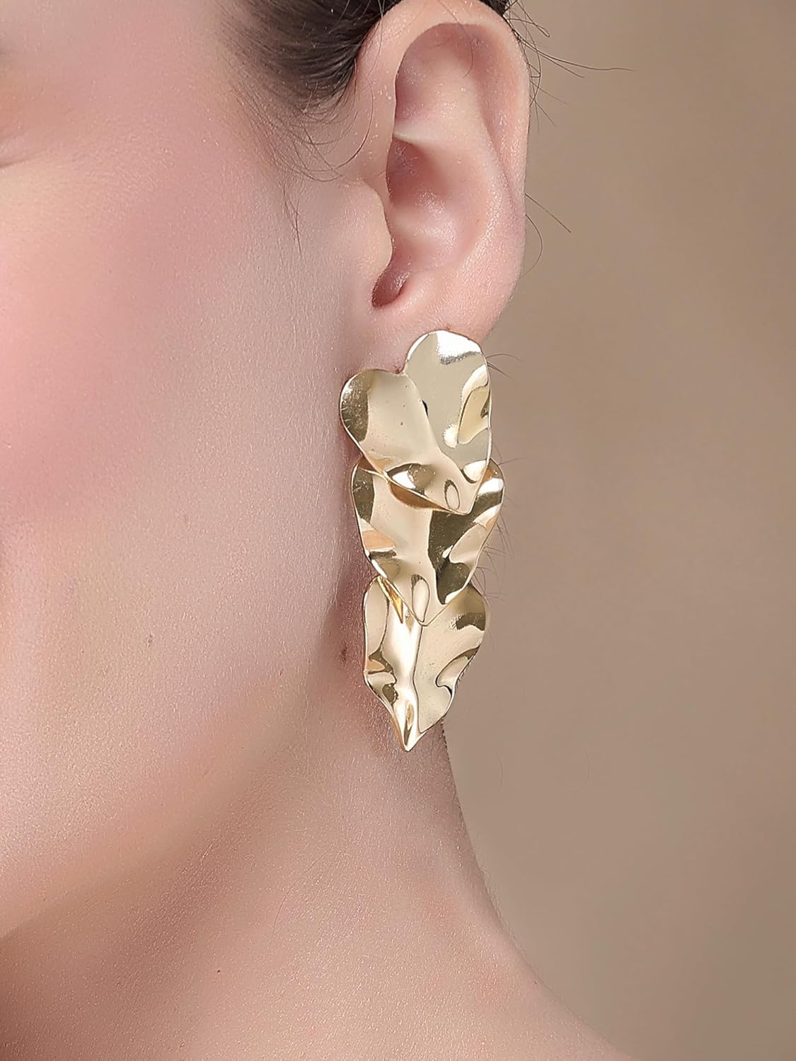 Heart Shape Drop Earrings – Women's Jewellery – Gold Plated Dangle Style