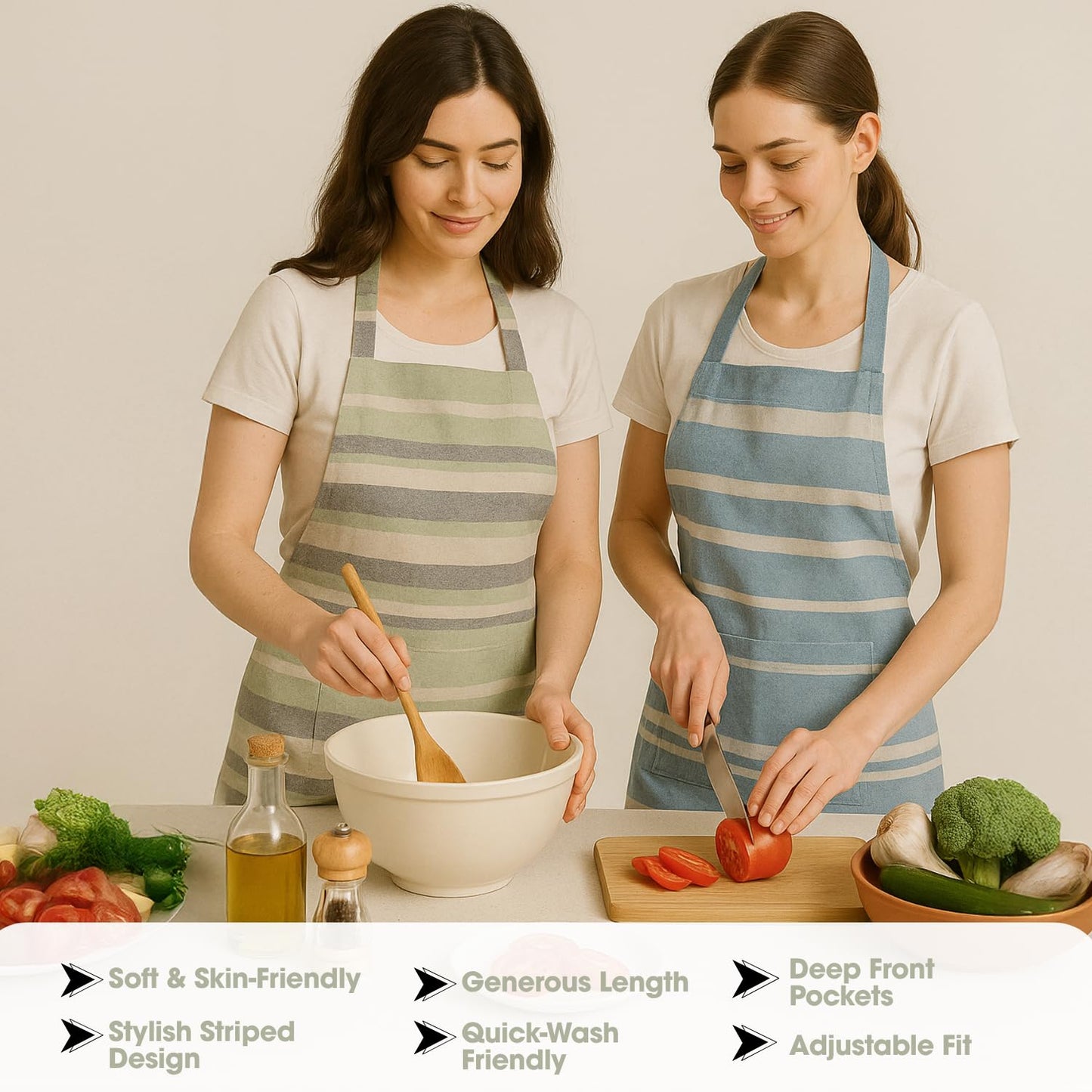 Unisex Cooking Apron – Professional Kitchen Apron – Waterproof, Stain Resistant – Adjustable Fit
