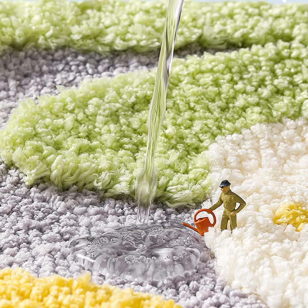 Tulips Super Soft Anti Skid 2000 GSM Microfibre Mat 40x60 cm Pack of 1 | Super Absorbent Bath Floor Door Mat