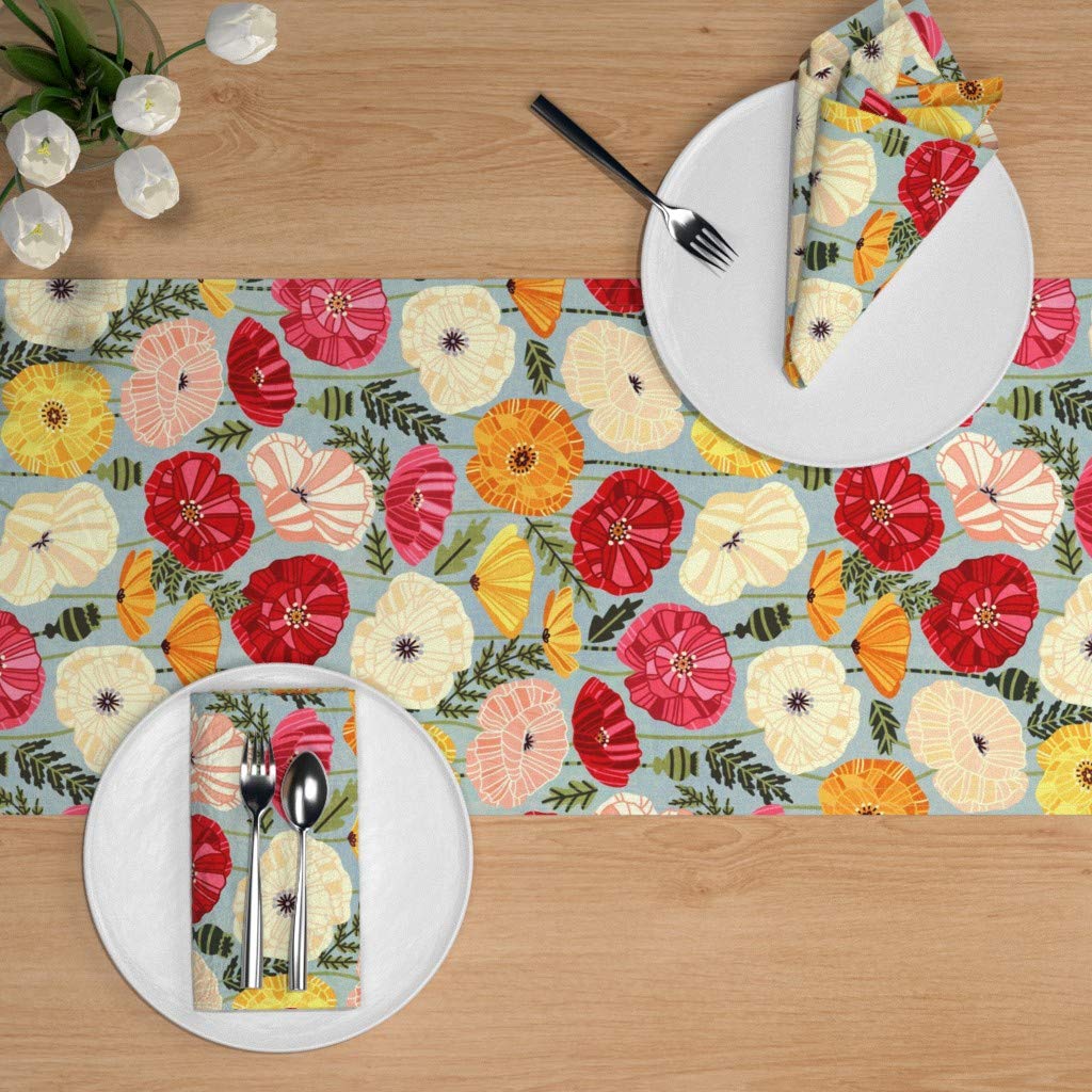 Decorative Floral Printed Hand Made Cotton Blend Table Runner 13x72 Inch 6 Seater | Dining Home Kitchen Wedding Party Decor Gift