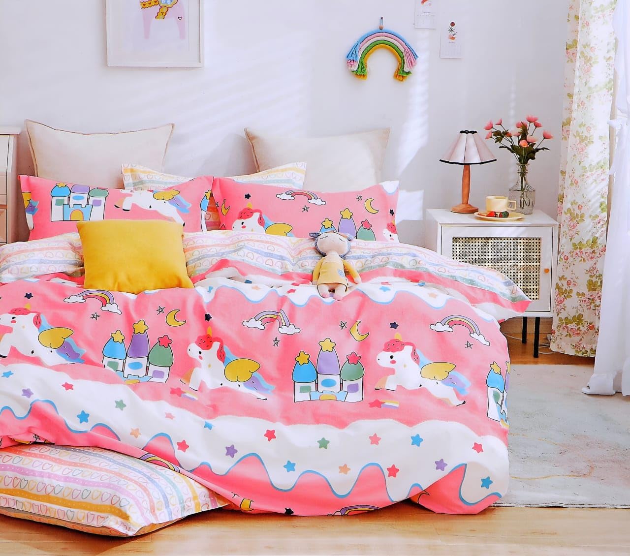 Ensemble de draps pour lit simple enfant - Microfibre infroissable - 152 x 229 cm - Motif dessin animé