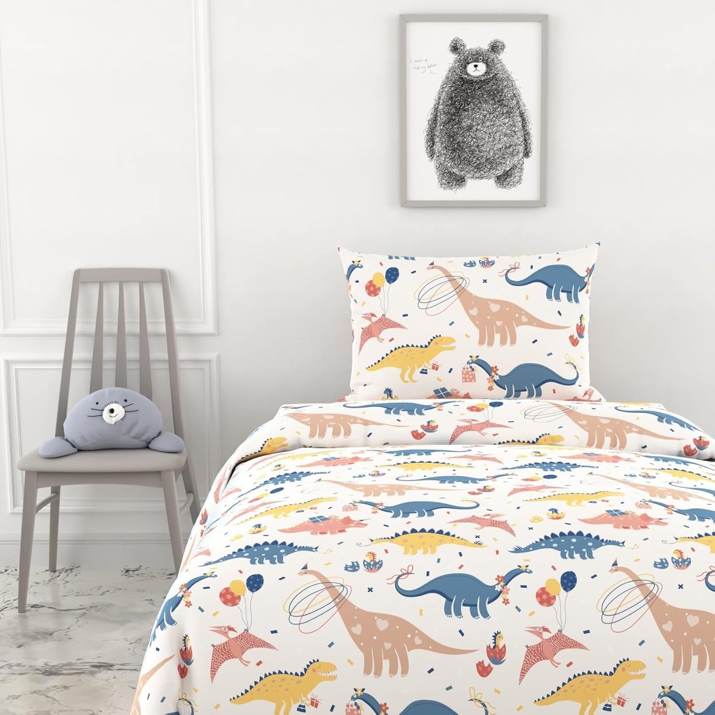 Single Bed Sheet Set - 100% Pure Cotton 144TC - Single with Pillow Cover