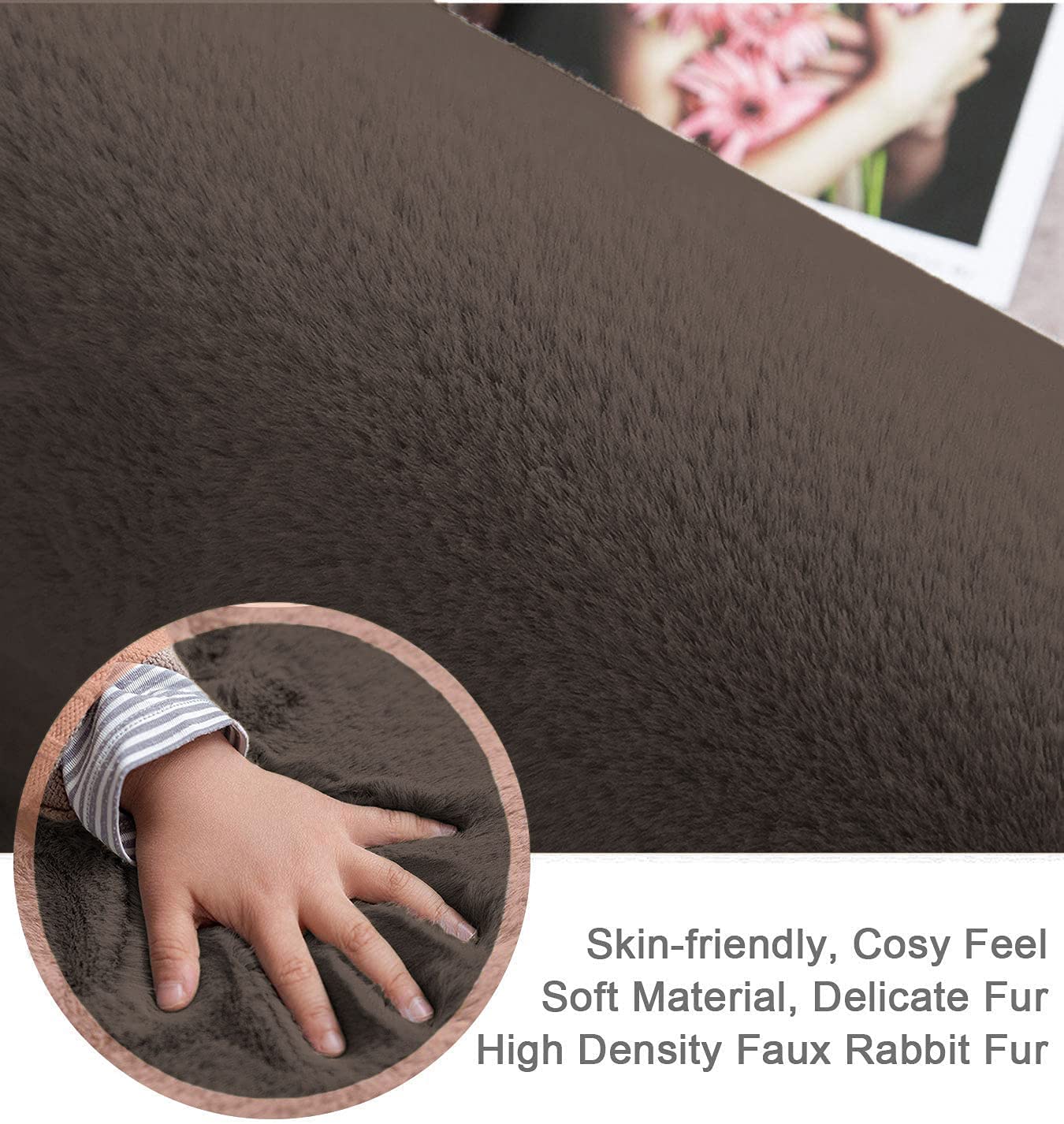 Super Soft Rabbit Fur Anti-Slip Washable Bath Mat 40x60 cm | Bathroom Bedroom Door Mat