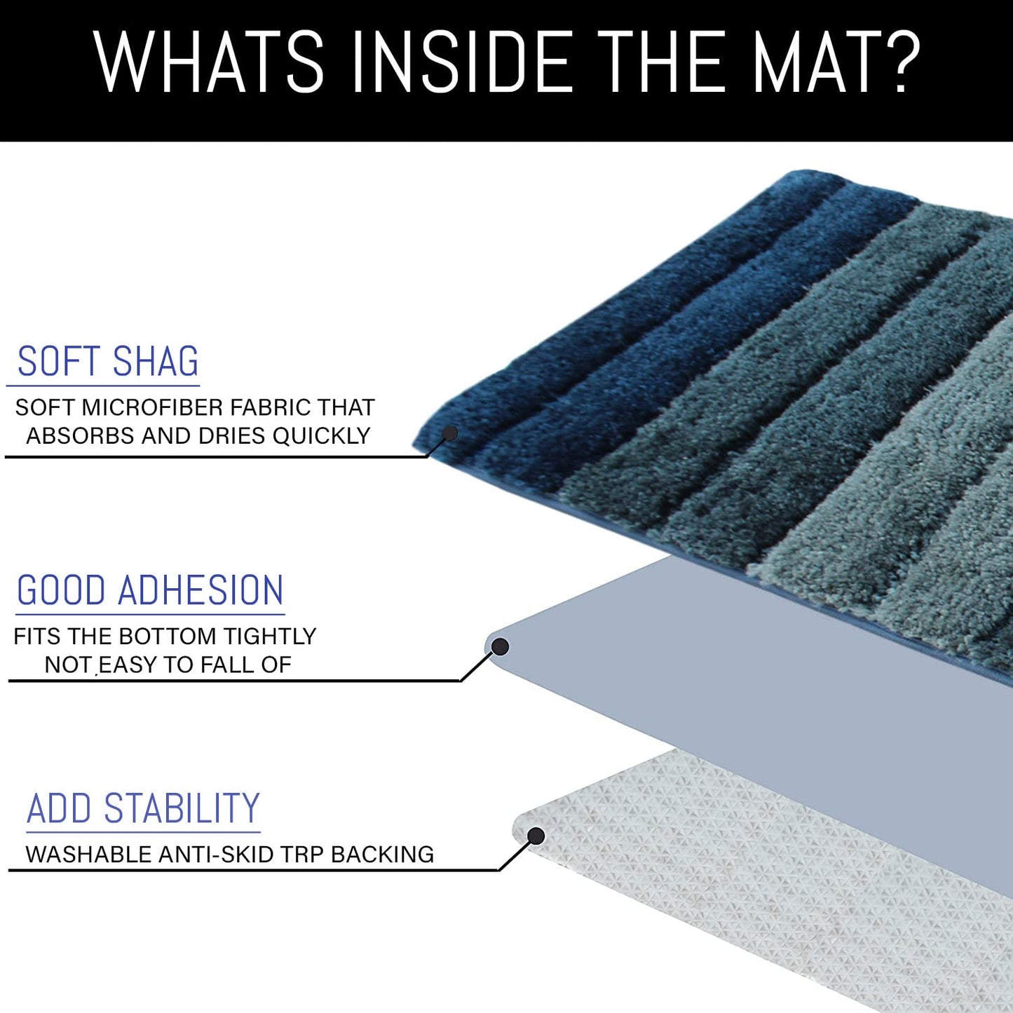 Luxury 2500 GSM Microfiber Anti-Skid Bathmat 40x60cm Pack of 1 | Washable Water Absorbent Bathroom Kitchen Entrance Mat