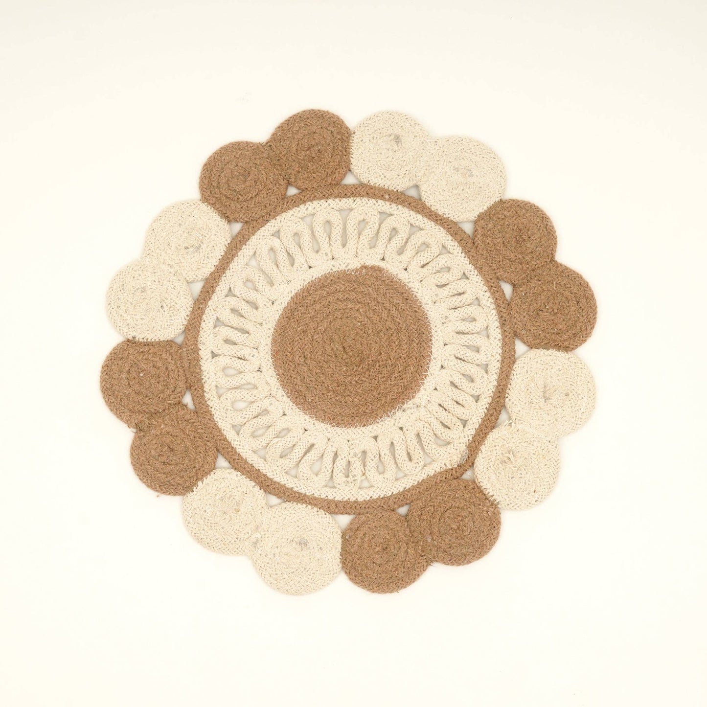 Beige Cotton Braided Placemat – Handcrafted Dining Mat