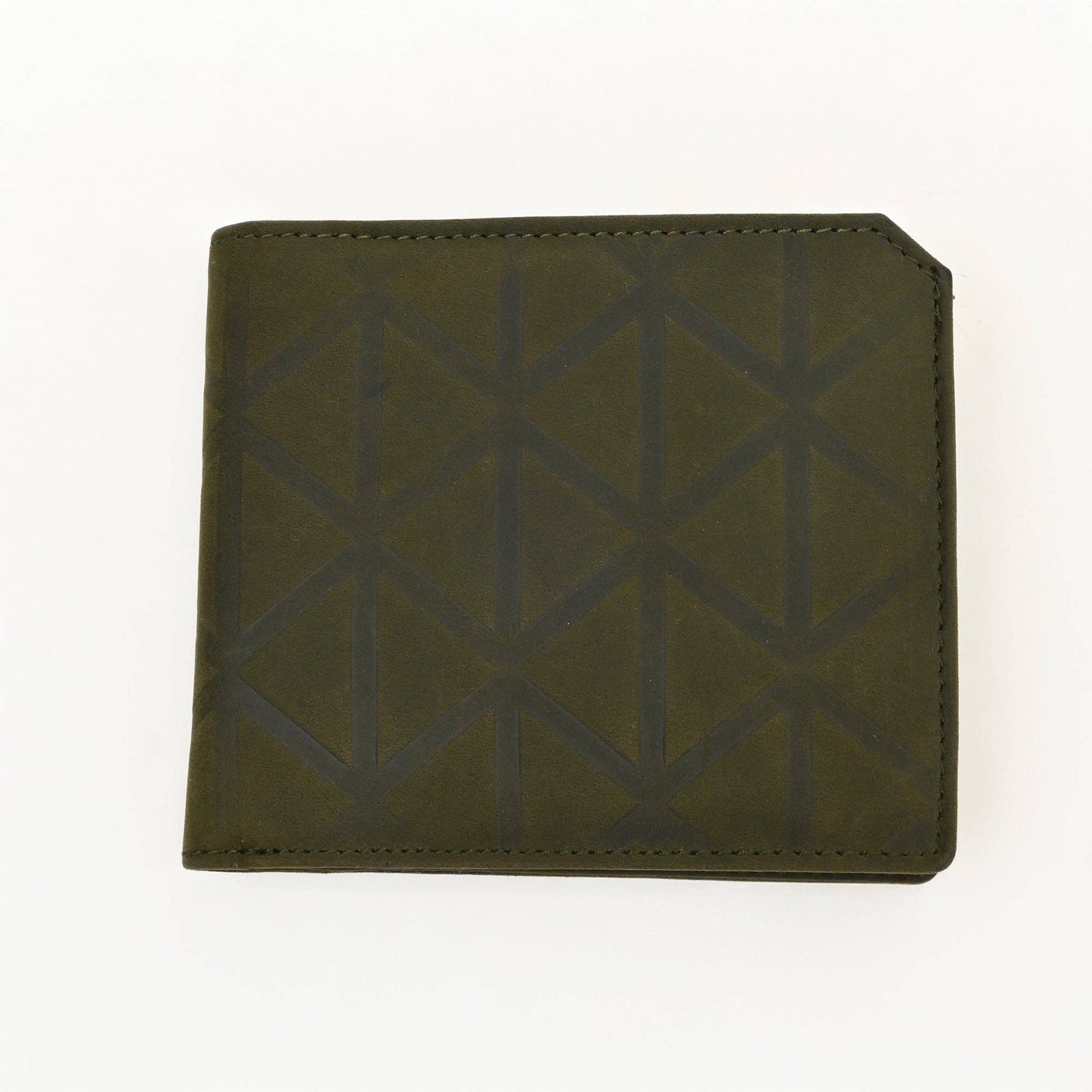 Luxury Green Slim Wallet – Waxy Leather, Croc Texture