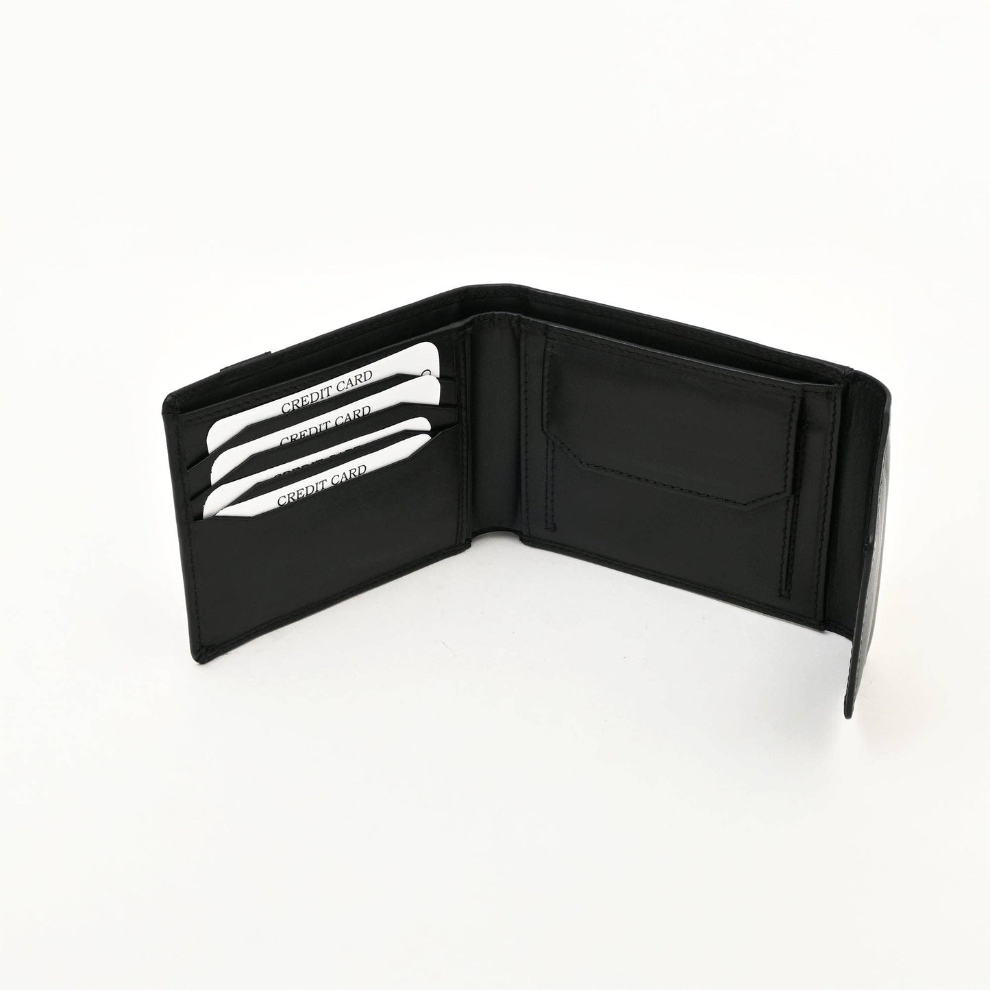 Black Napa Wallet – Slim Bifold with Coin & Card Slots