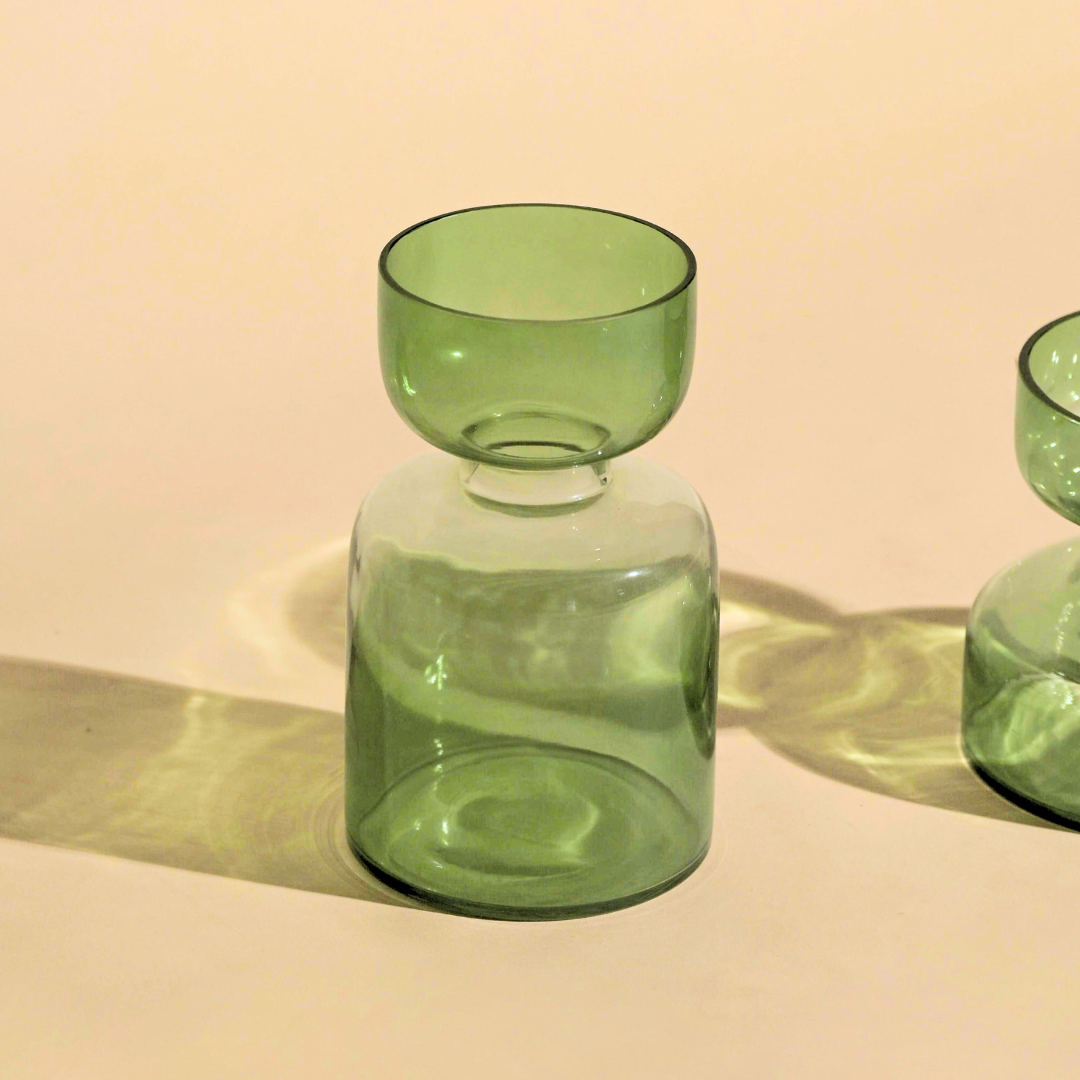 Vase | Handblown Glass Sage Tinted Handcrafted | Green