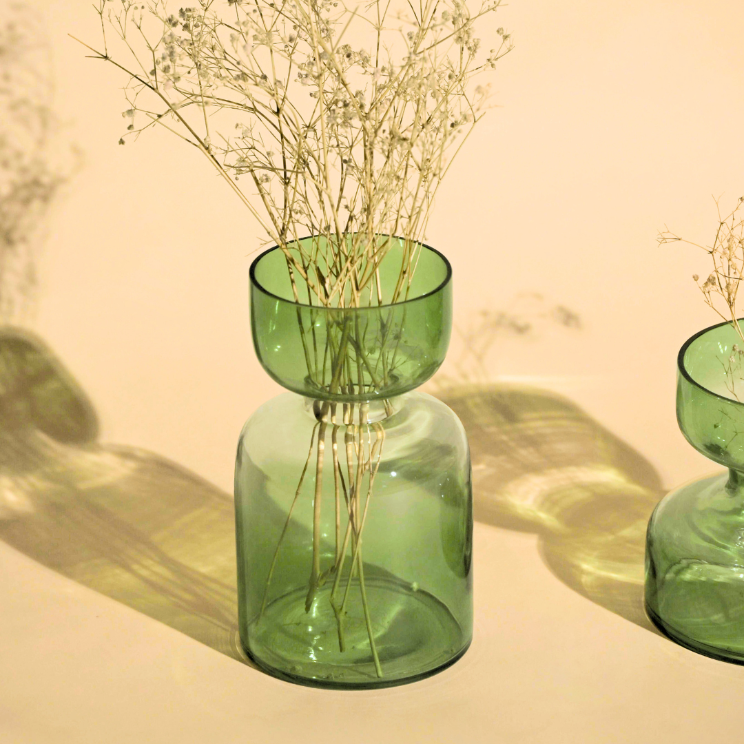 Vase | Handblown Glass Sage Tinted Handcrafted | Green