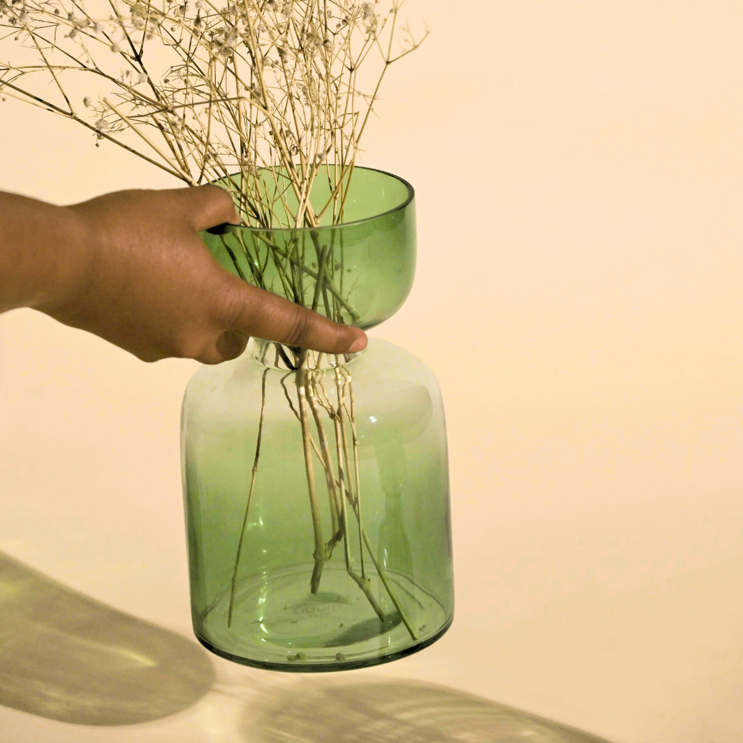 Vase | Handblown Glass Sage Tinted Handcrafted | Green