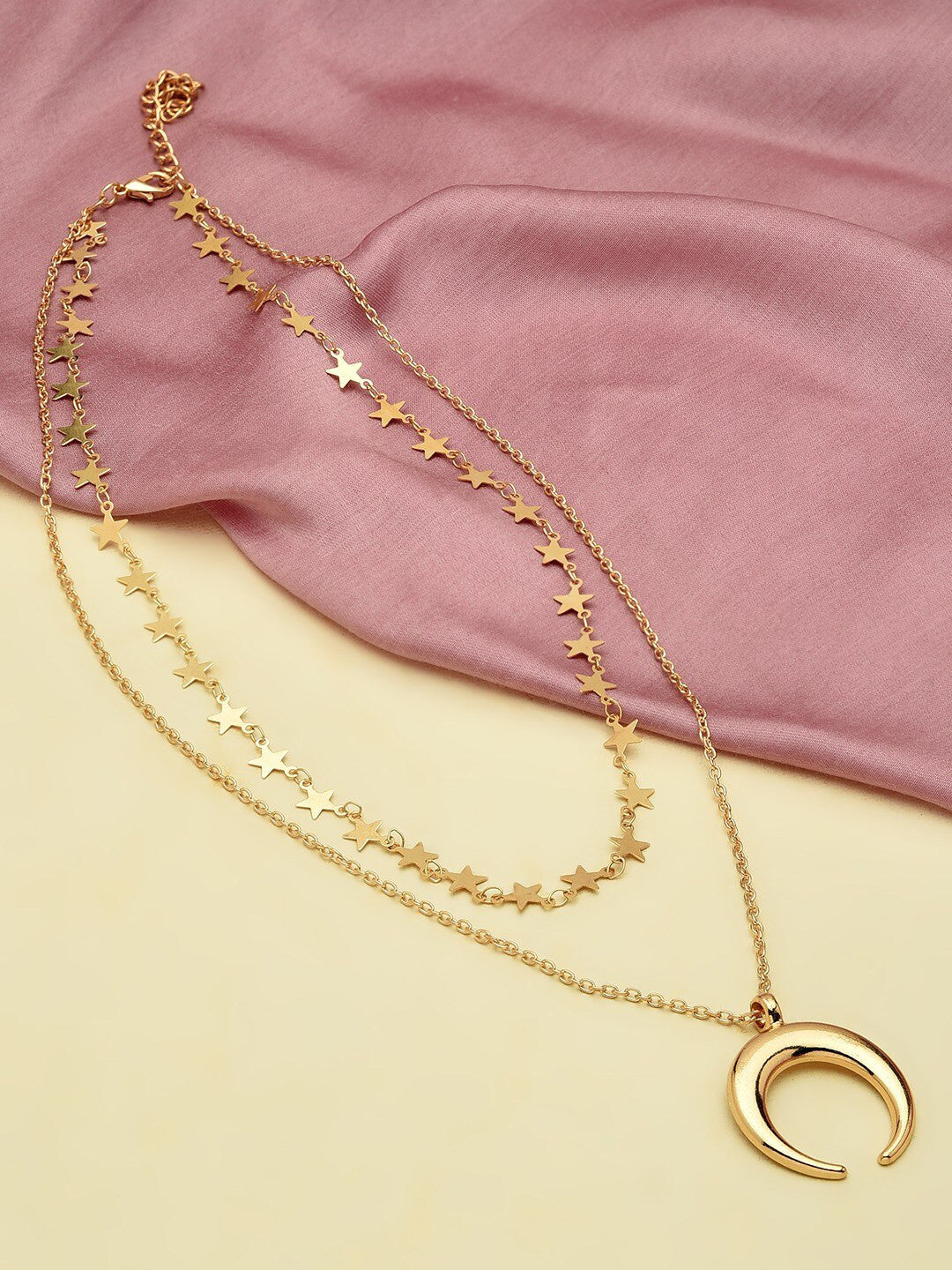 Two-Layered Gold-Plated Necklace – Alloy – 33 cm