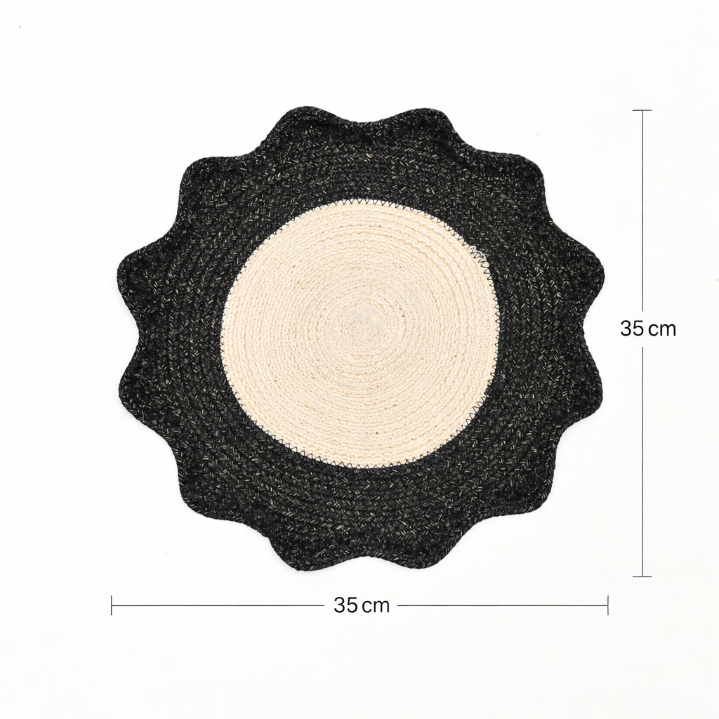 Charcoal Polyester Braided Placemat – Modern Dining Mat