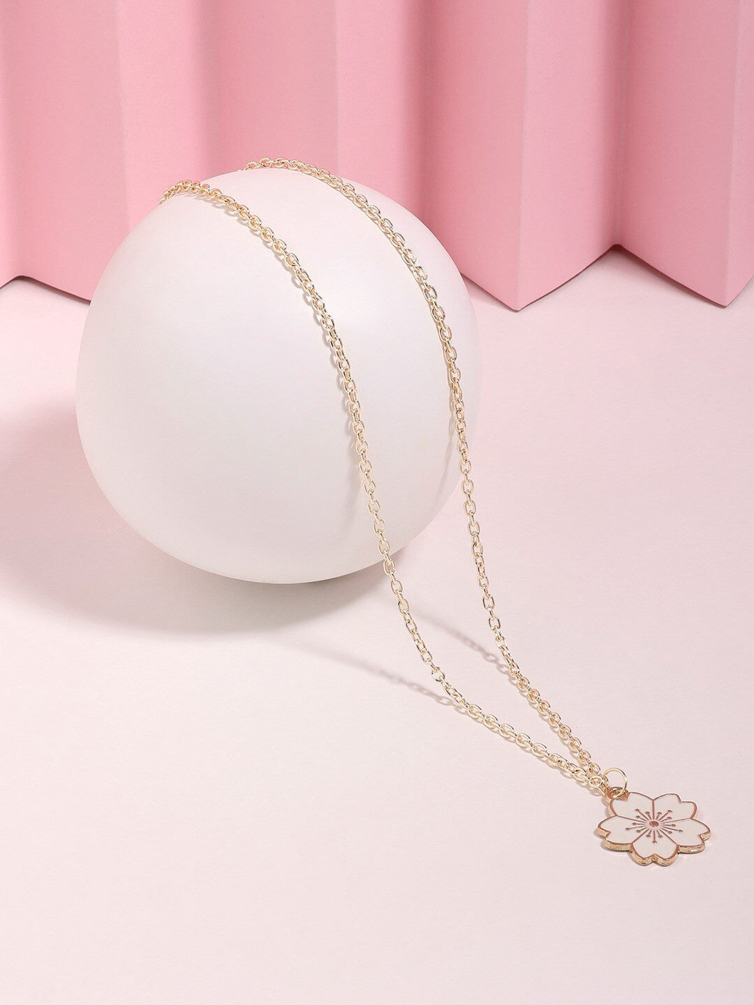 Gold-Plated Enamelled Chain – Fashion Necklace – Enamelled Alloy – 23cm Length