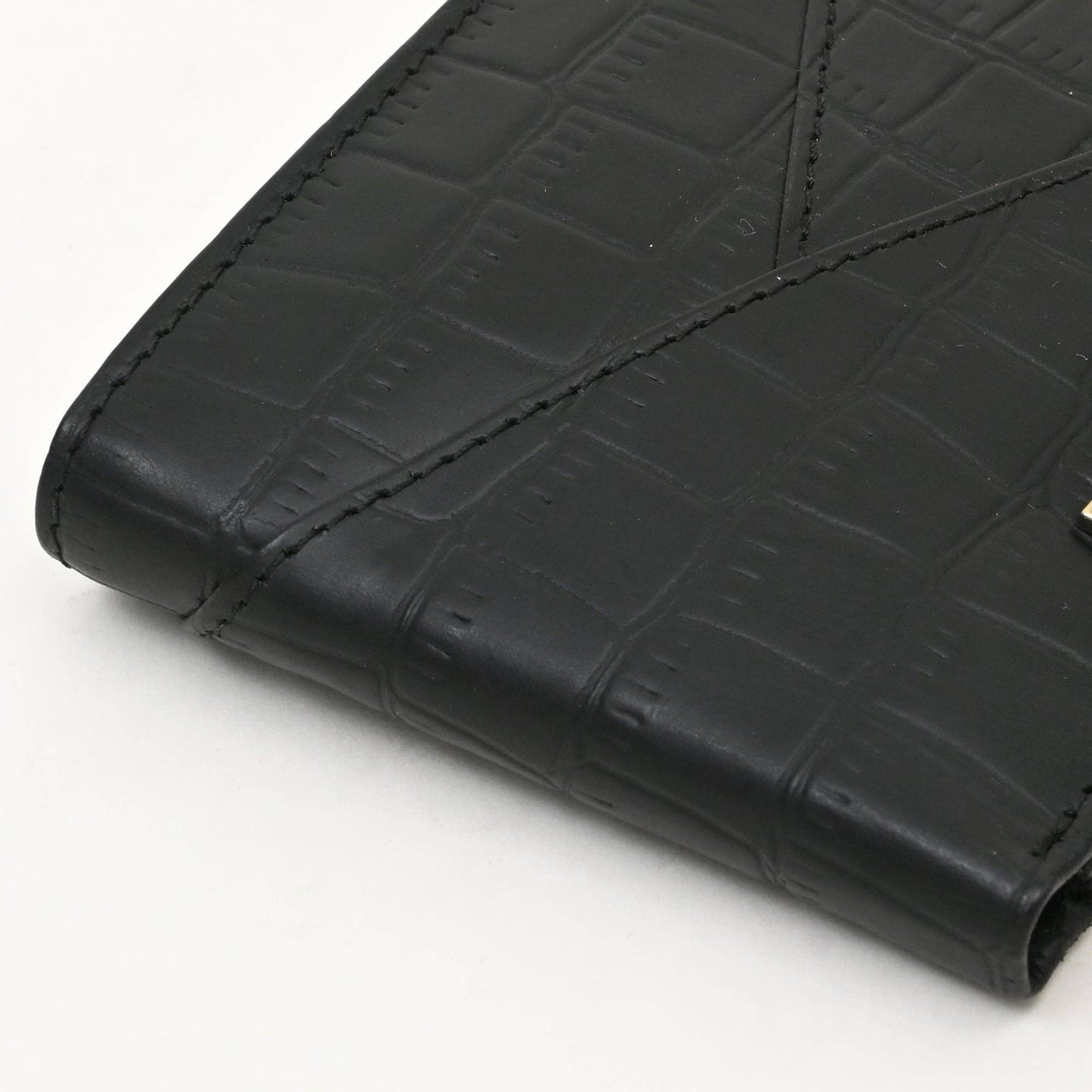 Black Leather Slim Full-Grain Men’s Wallet with Pockets