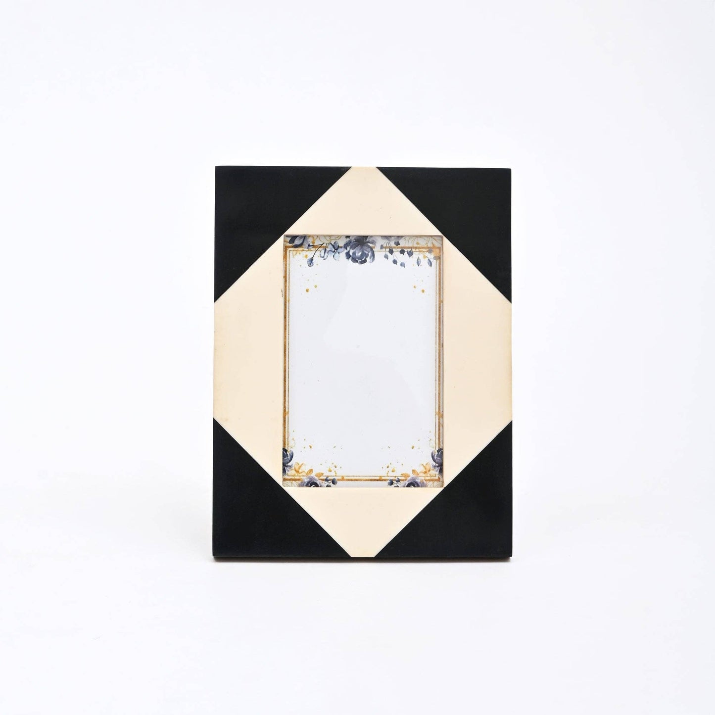 Geometric Resin Photo Frame - Modern Black & White Décor