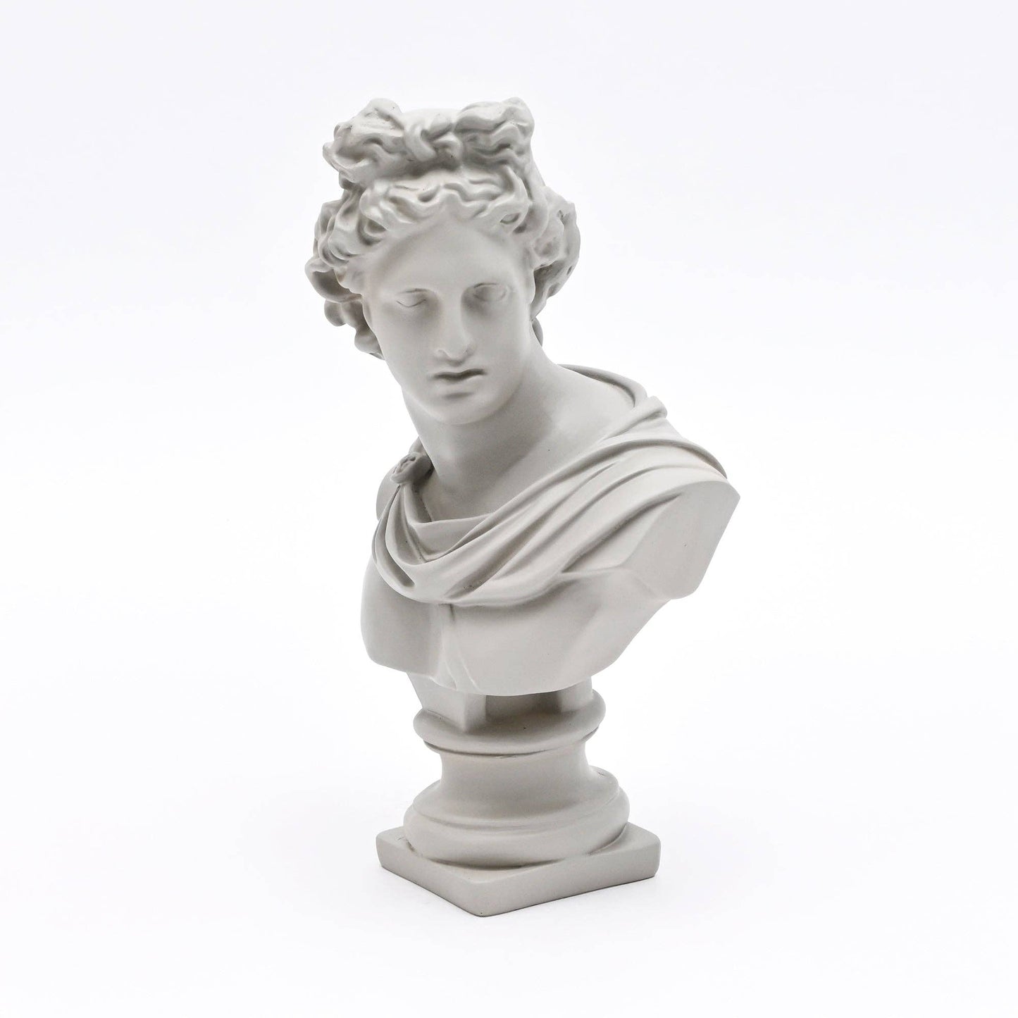 Grey Classical Greco-Roman Bust Sculpture, Matte Finish