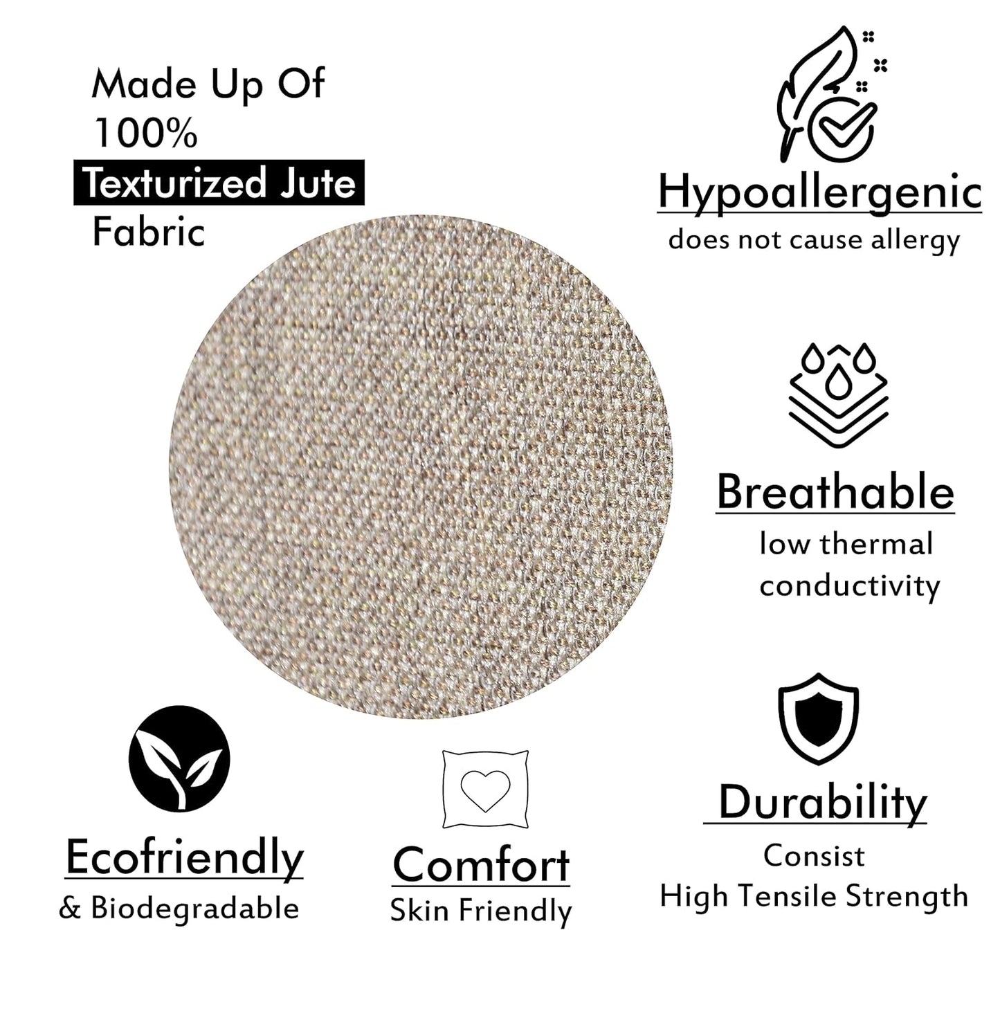 Set of 5 - Textured Accent Cushion Covers – Home Decor Textiles – Jute Weave – 16x16 In