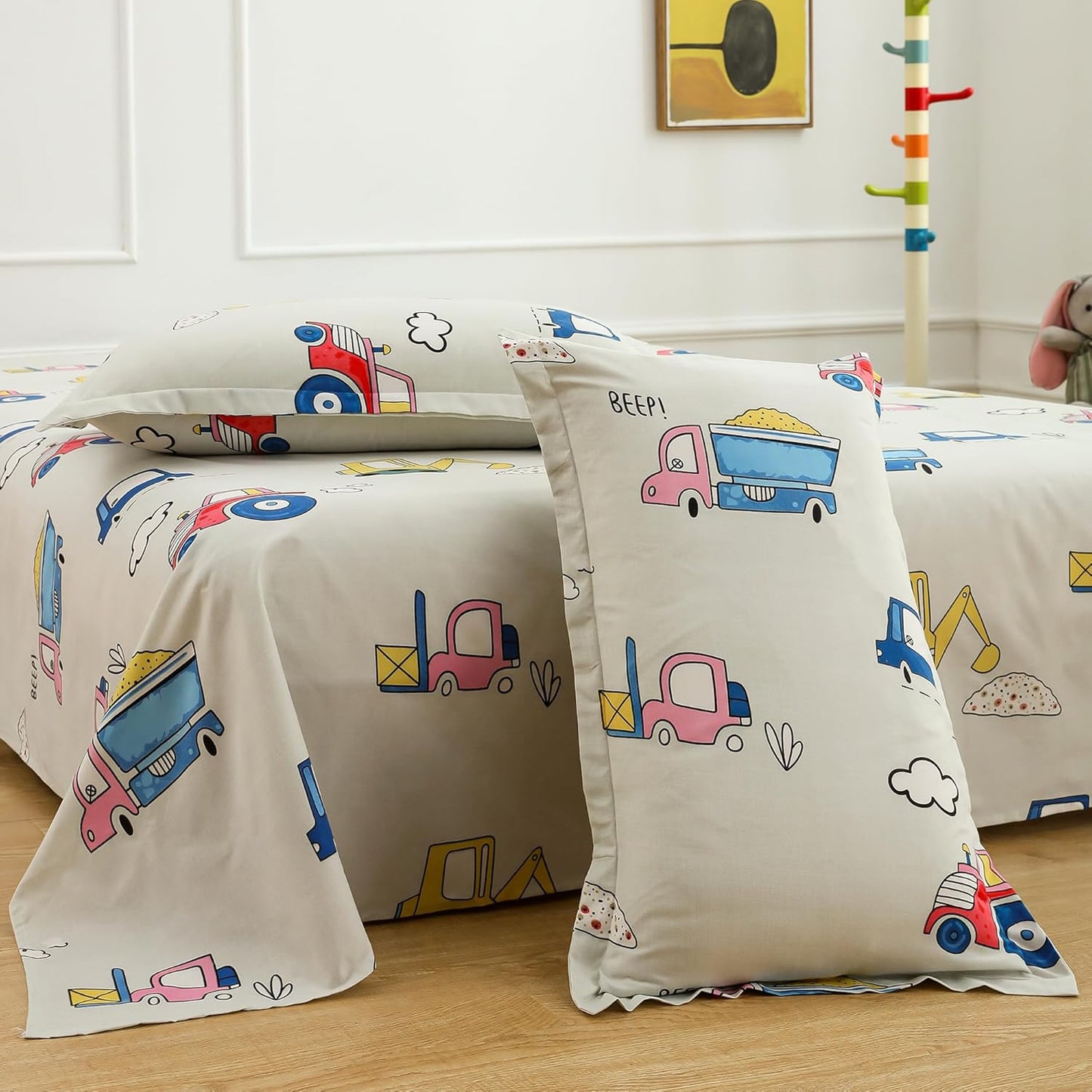 Kids Bedsheet - Microfiber Cartoon Design - Double Bed with 2 Pillow Covers
