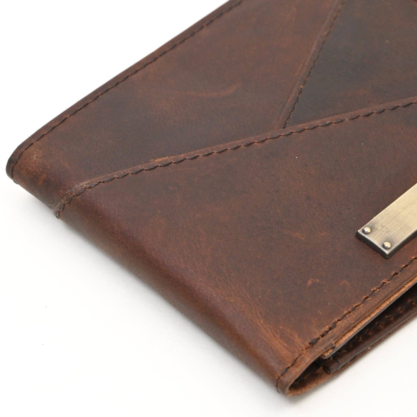 Brown Full-Grain Men’s Wallet with Coin Pocket & 4Slots