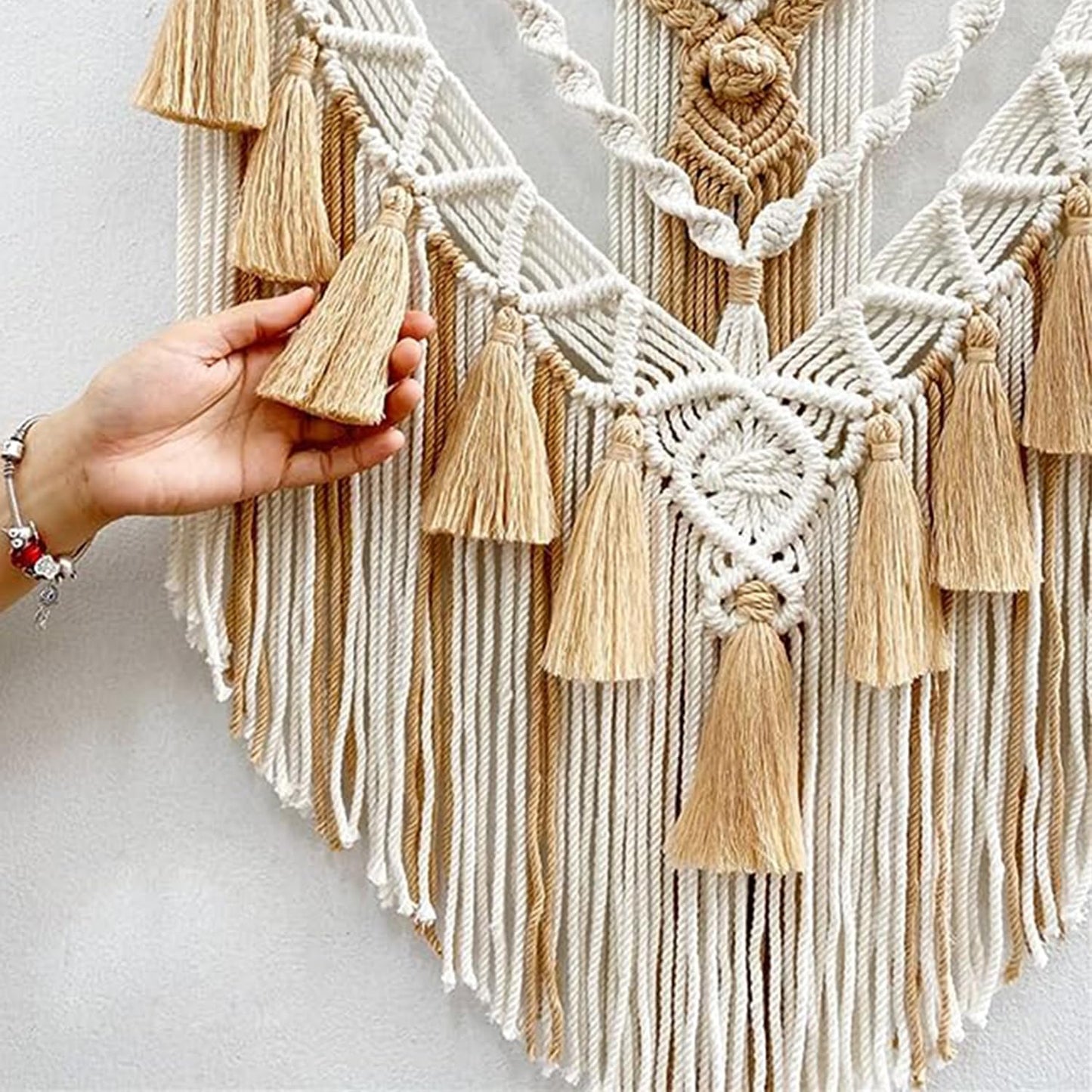 Hand-Knotted Macrame Wall Hanging – Bohemian Textile Decor