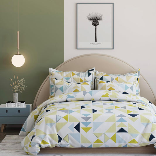 King Size Fitted Bedsheet Set - Glace Cotton - 300 TC, Elastic Trim (72"x78")