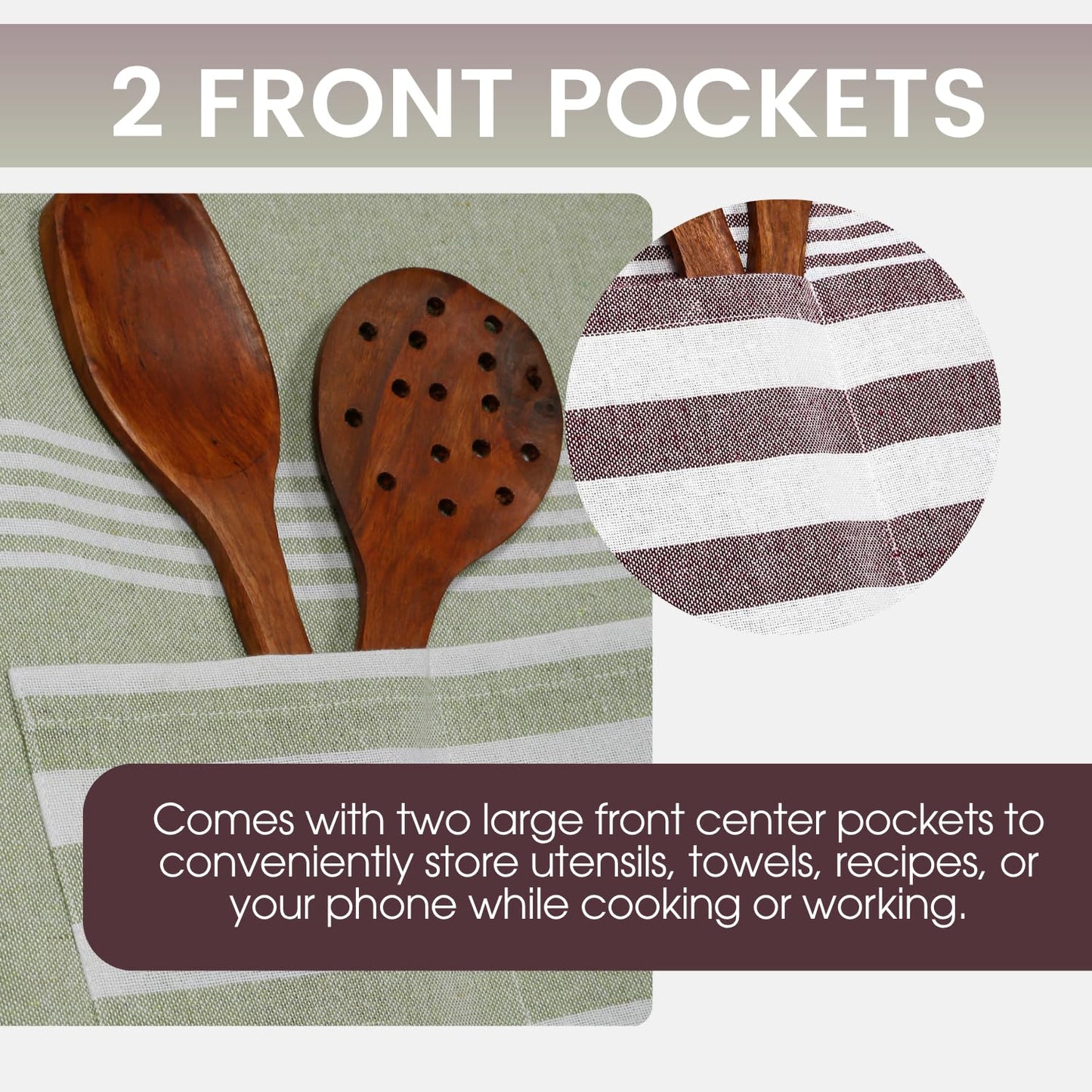 Unisex Cooking Aprons – Chef Apron – Waterproof Polyester Blend – Adjustable Fit, 2 Pockets