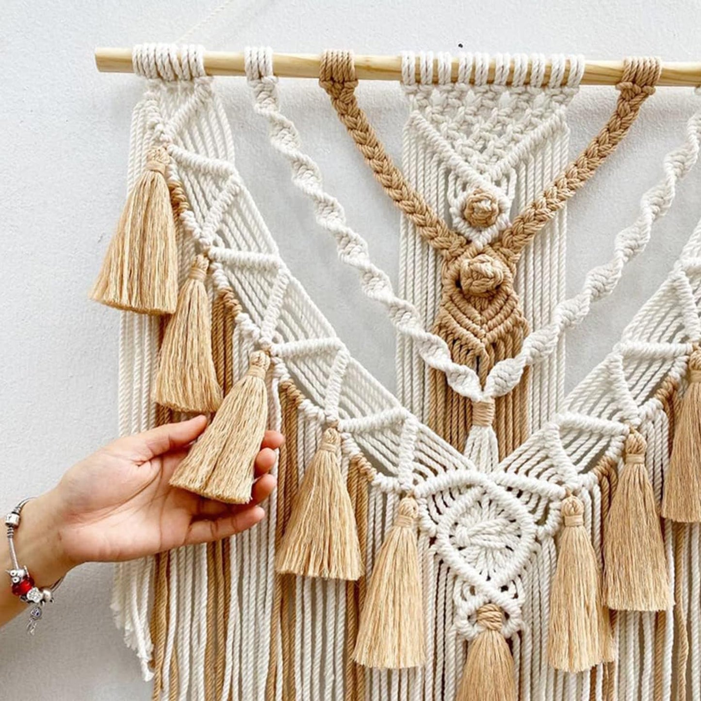 Hand-Knotted Macrame Wall Hanging – Bohemian Textile Decor