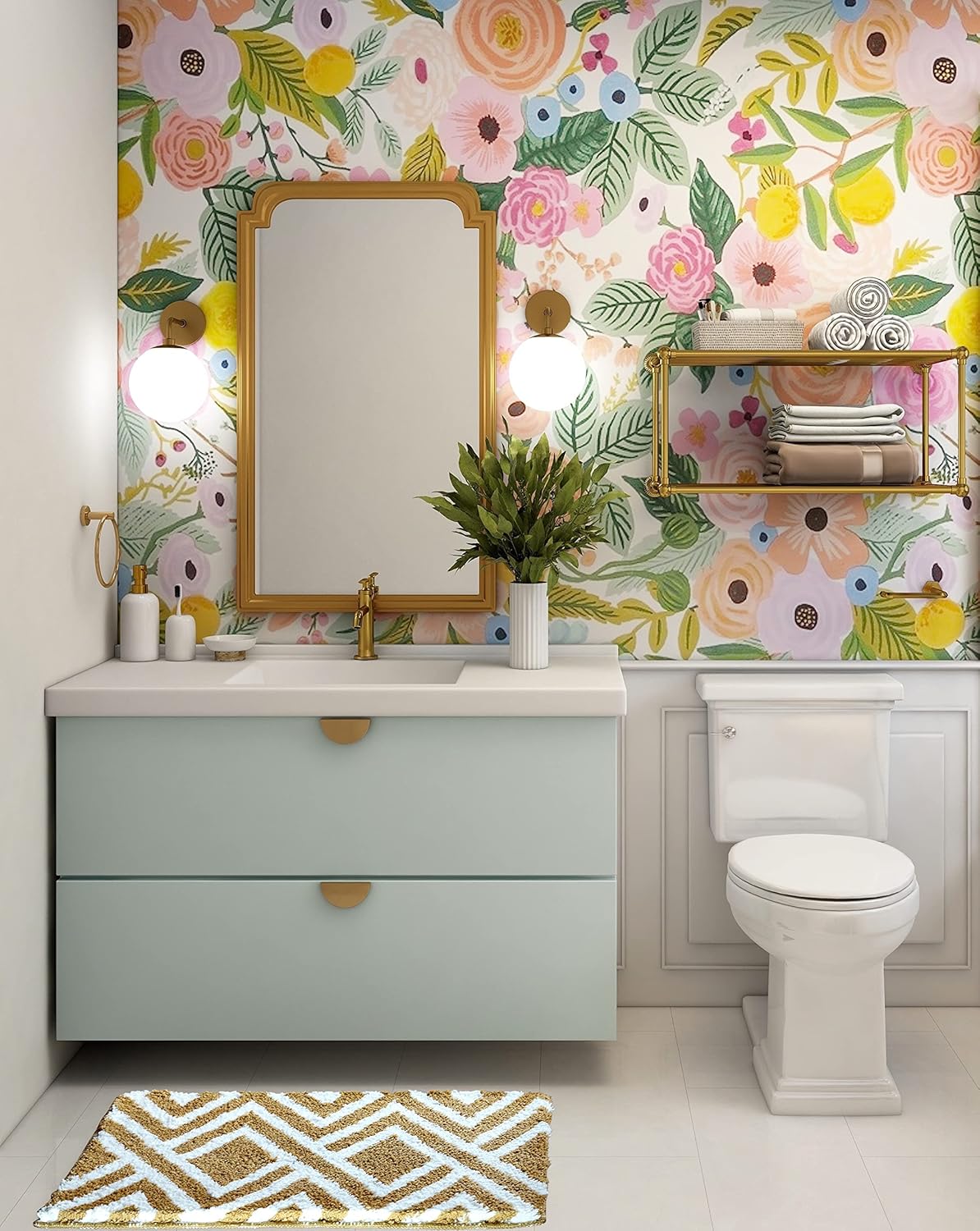 Egyptian Super Soft Microfibre Round Bath Mat 2000 GSM (40x60 cm) Pack of 1 | Absorbent Anti-Skid Floor Mat