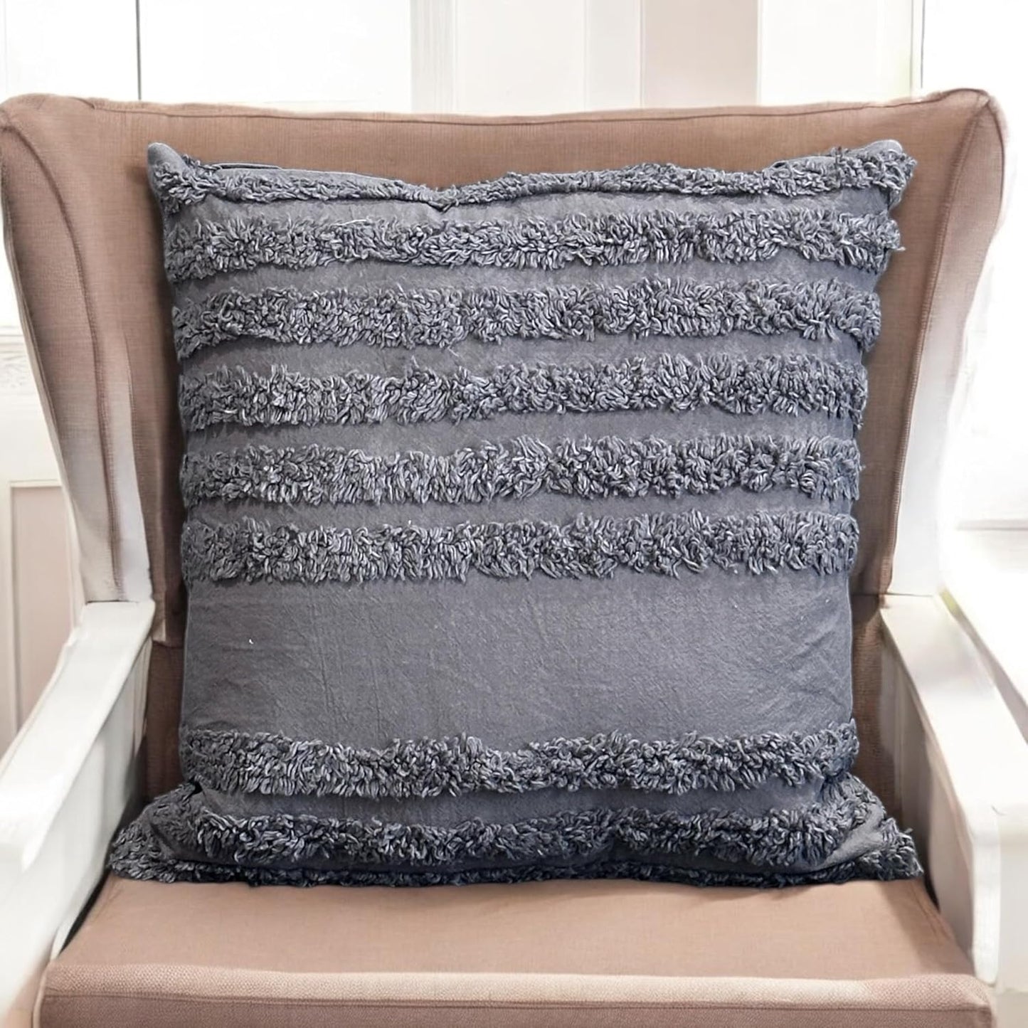 Boho Bohemian Tufted Soft Cushion Cover 16x16 inch Pack of 1 | Decorative Throw Pillow for Sofa Bed Couch