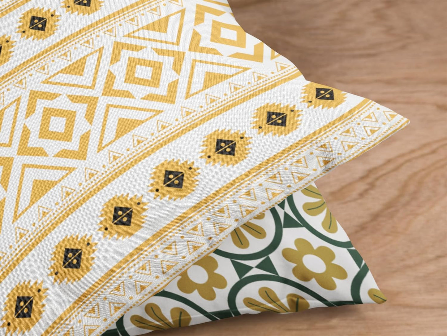 Retro Floral Digital Print Soft Velvet Cushion Covers 18x18 inch (Pack of 2) | Modern Decorative Sofa Throw Pillow Covers Home Decor