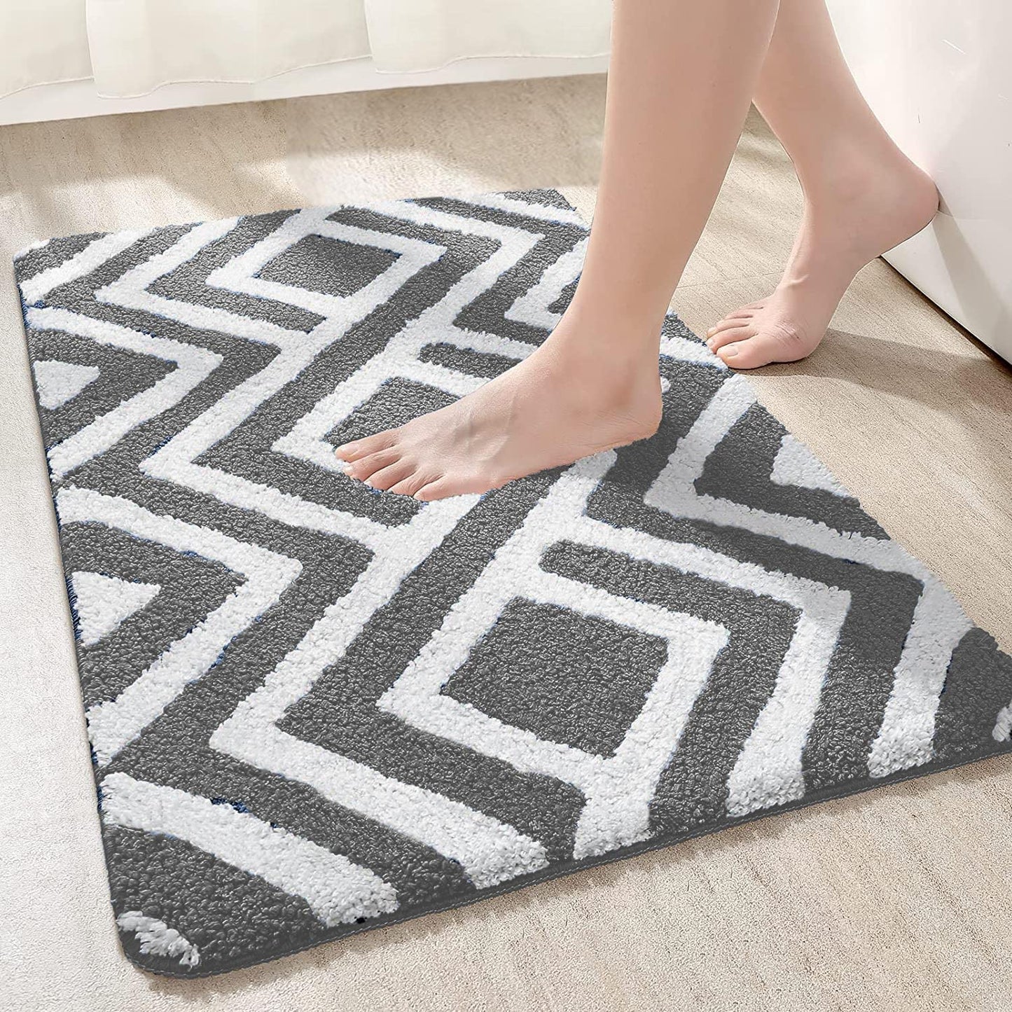 Super Soft Microfibre 2000 GSM Bath Mat 40x60 cm Pack of 1 | Absorbent Anti Skid Door Floor Mat Home Bathroom Kitchen