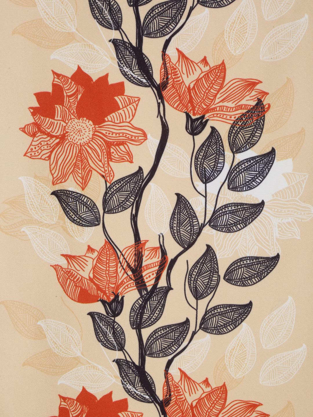 Digital Printed Beige Orange Poly Cotton Washable Dining Table Runner (13x60 Inch) | Alina Decor Kitchen Decor