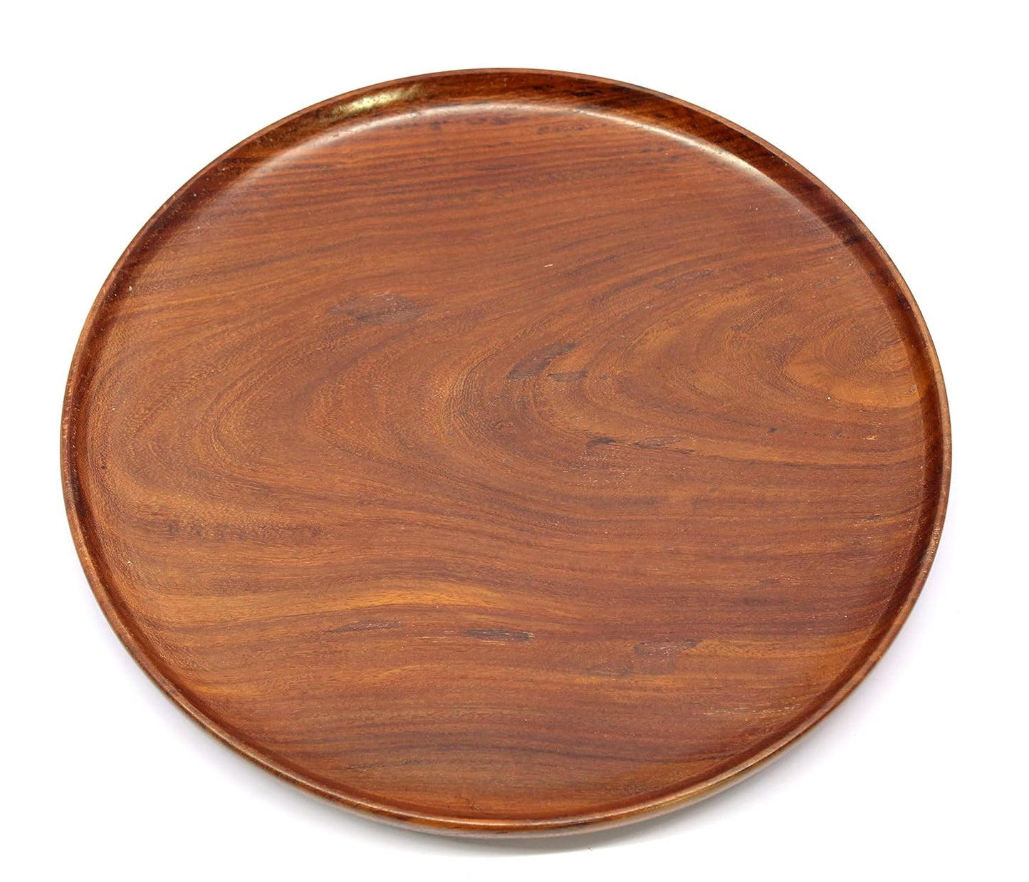Plateau de service rond en bois – Plat de service – Bois fait main – 30 cm de diamètre