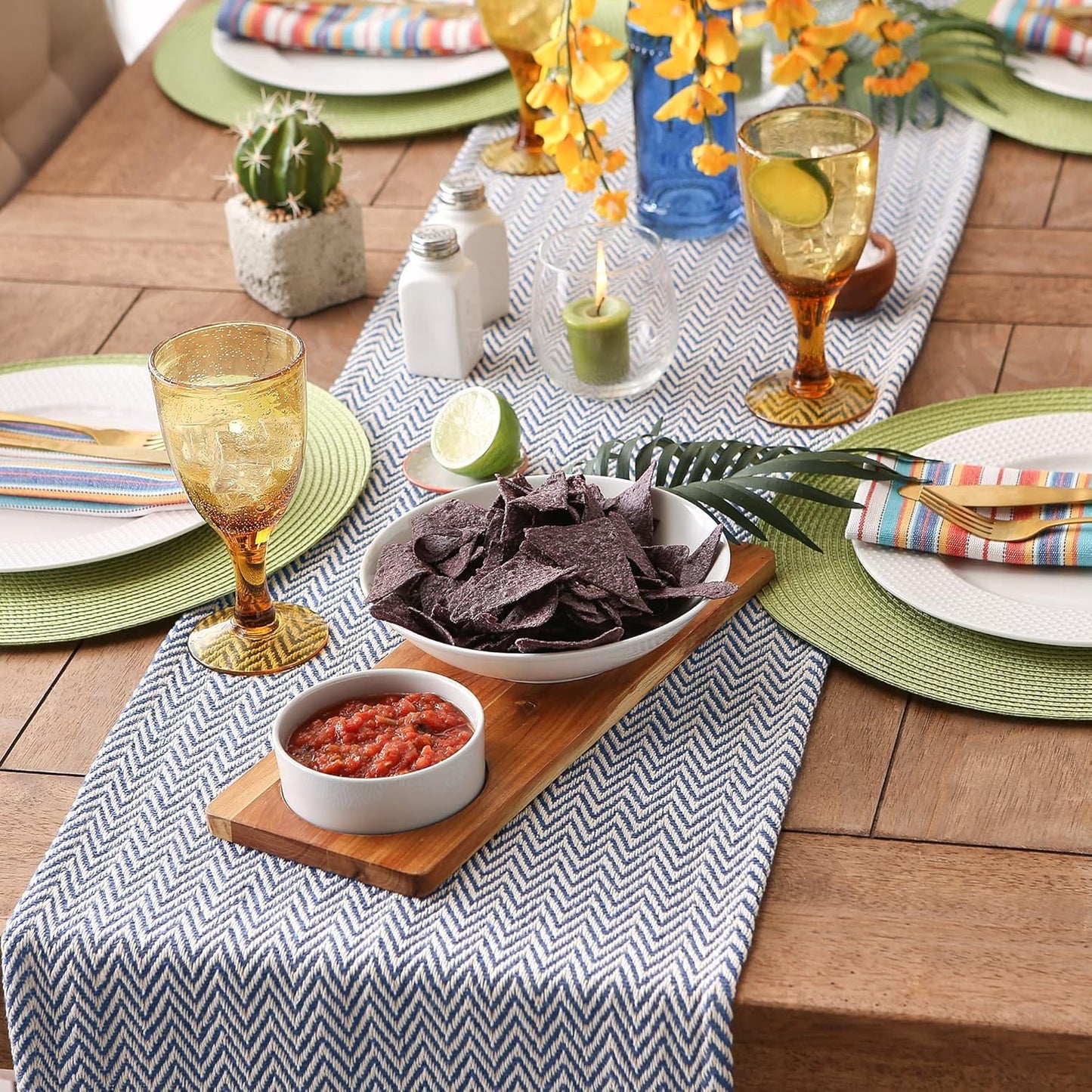 Tabletop Runner – Dining Linens – Artisan-Crafted Cotton – 14x72 Inch