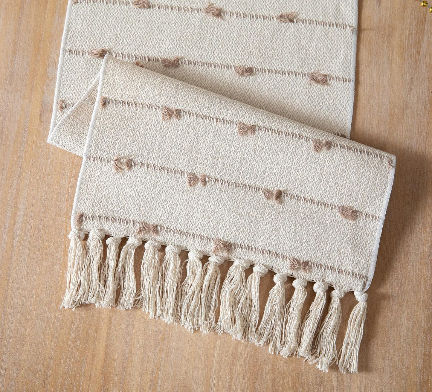 Premium Table Runner – Handcrafted Natural Cotton – Tasselled – 14x72 in Single Unit