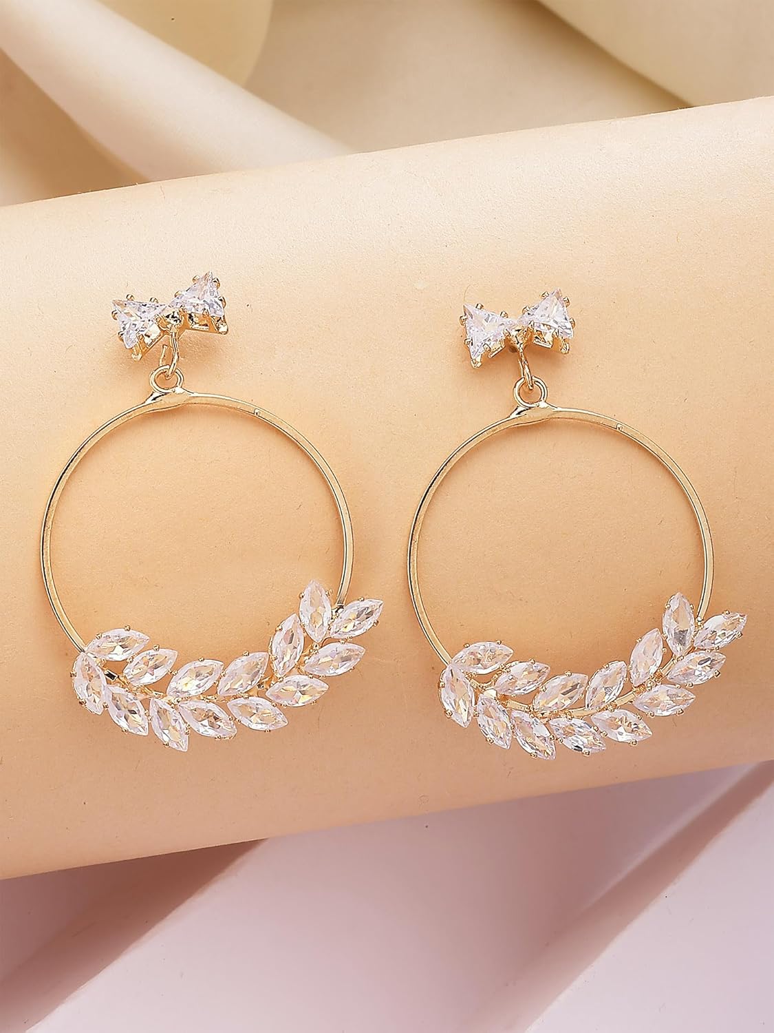 Contemporary Leaf Design Dangler Earrings – Fashion Jewellery – Gold-Plated Finish – Retail Pack