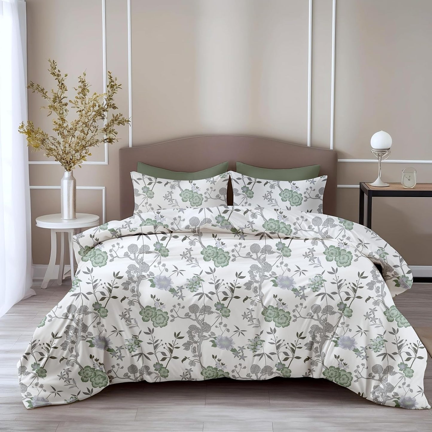 Ensemble de draps pour lit double - 100 % coton 144 fils/cm² - Doux et respirant, 2 taies d'oreiller