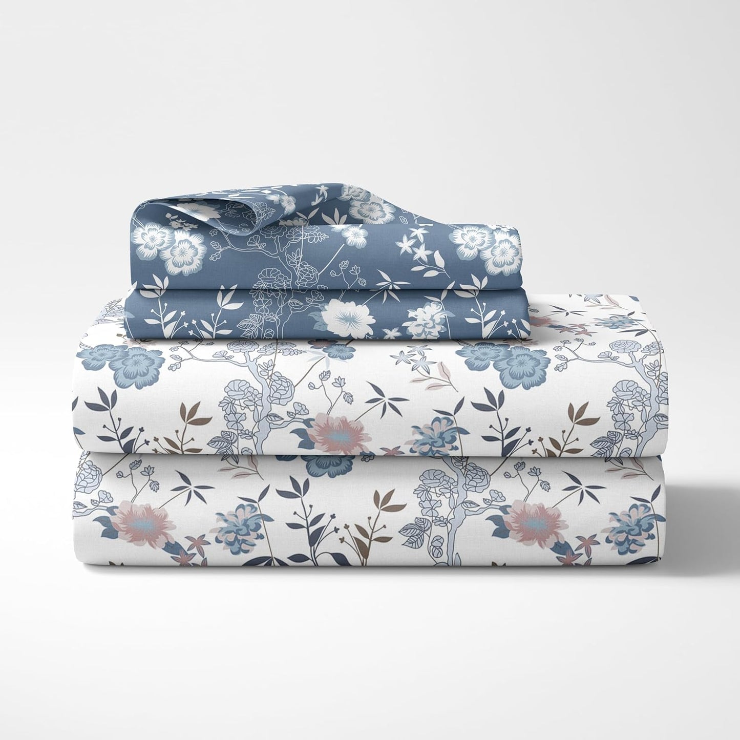 Cotton Bedsheet Set - 144TC Soft & Breathable - Double Bed with 2 Pillow Covers (88x90 In)