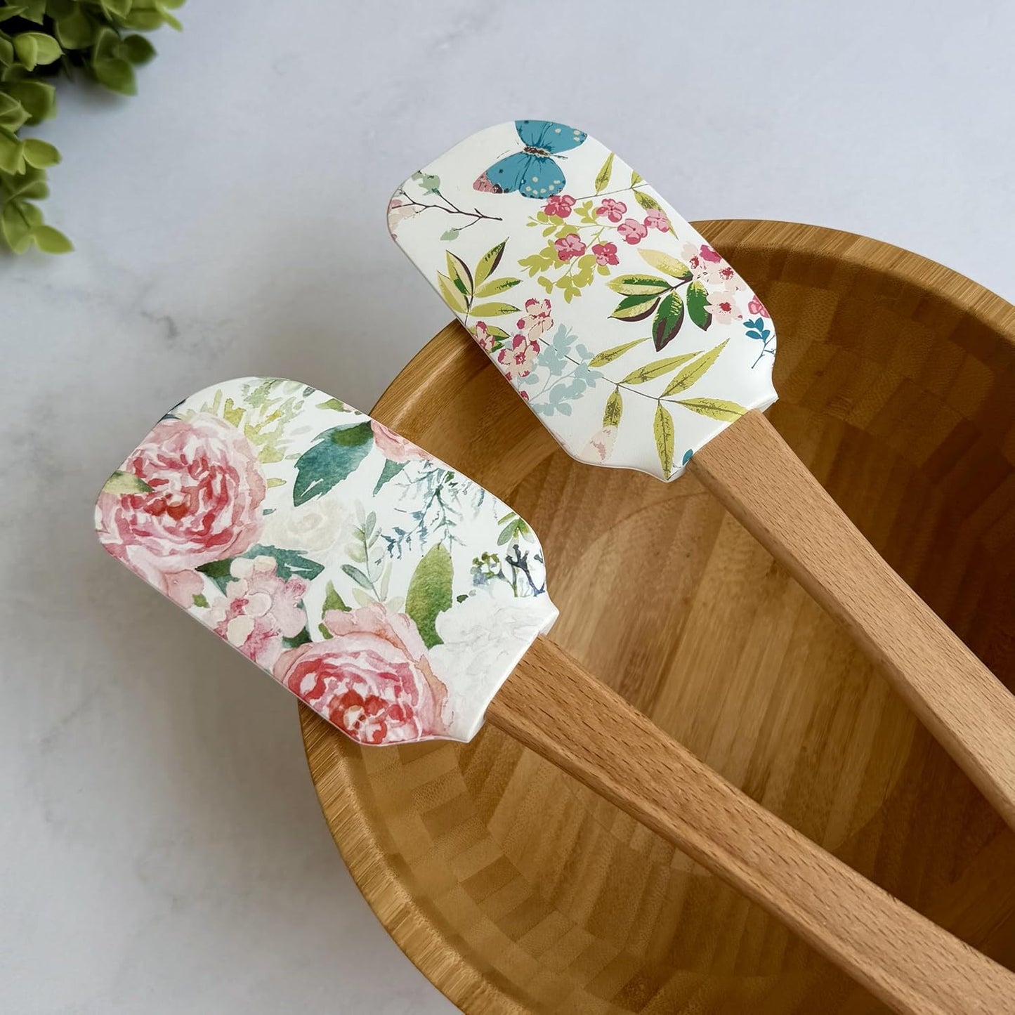 Designer Printed Baking Spatulas – Silicone Spatula Set – Food Grade & Non-Stick – Set of 2