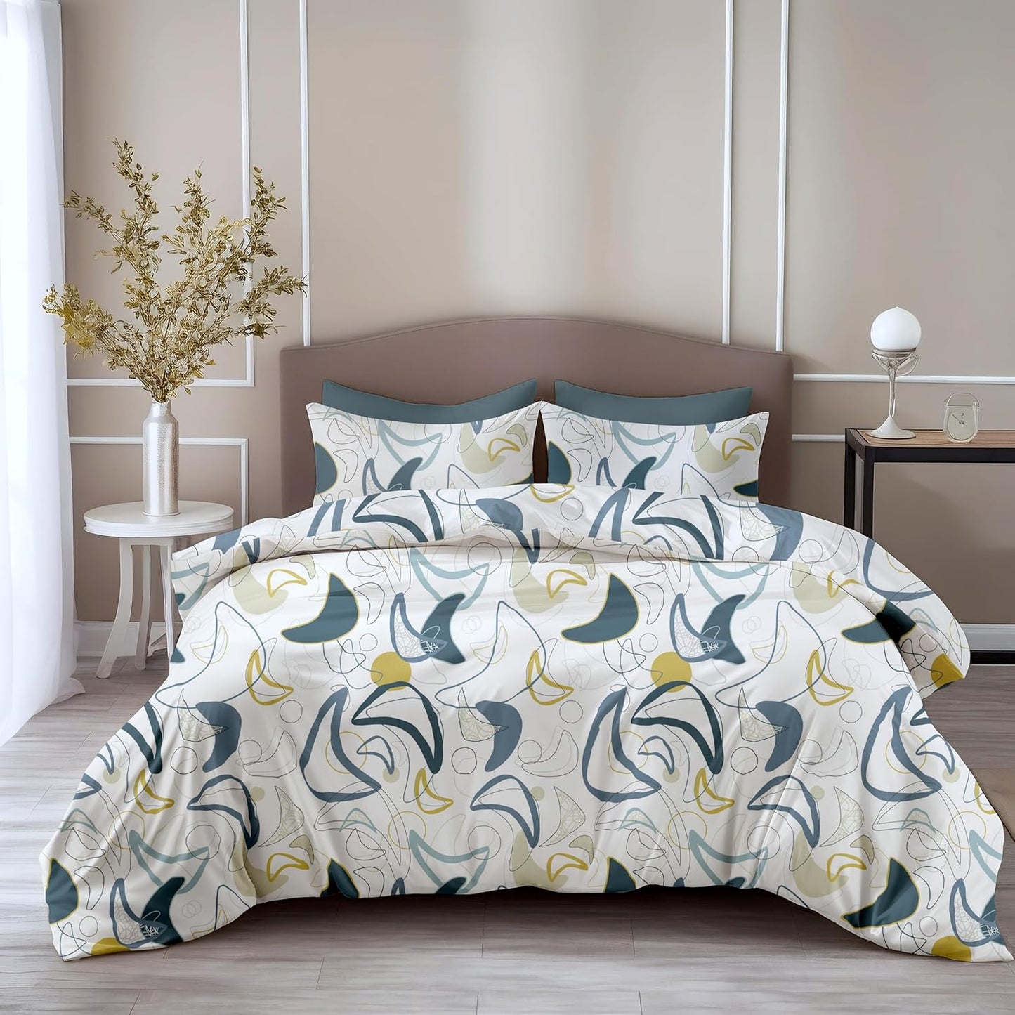 Double Bed Bedsheet Set - 100% Pure Cotton 144TC - 88x90 Inches with 2 Pillow Covers