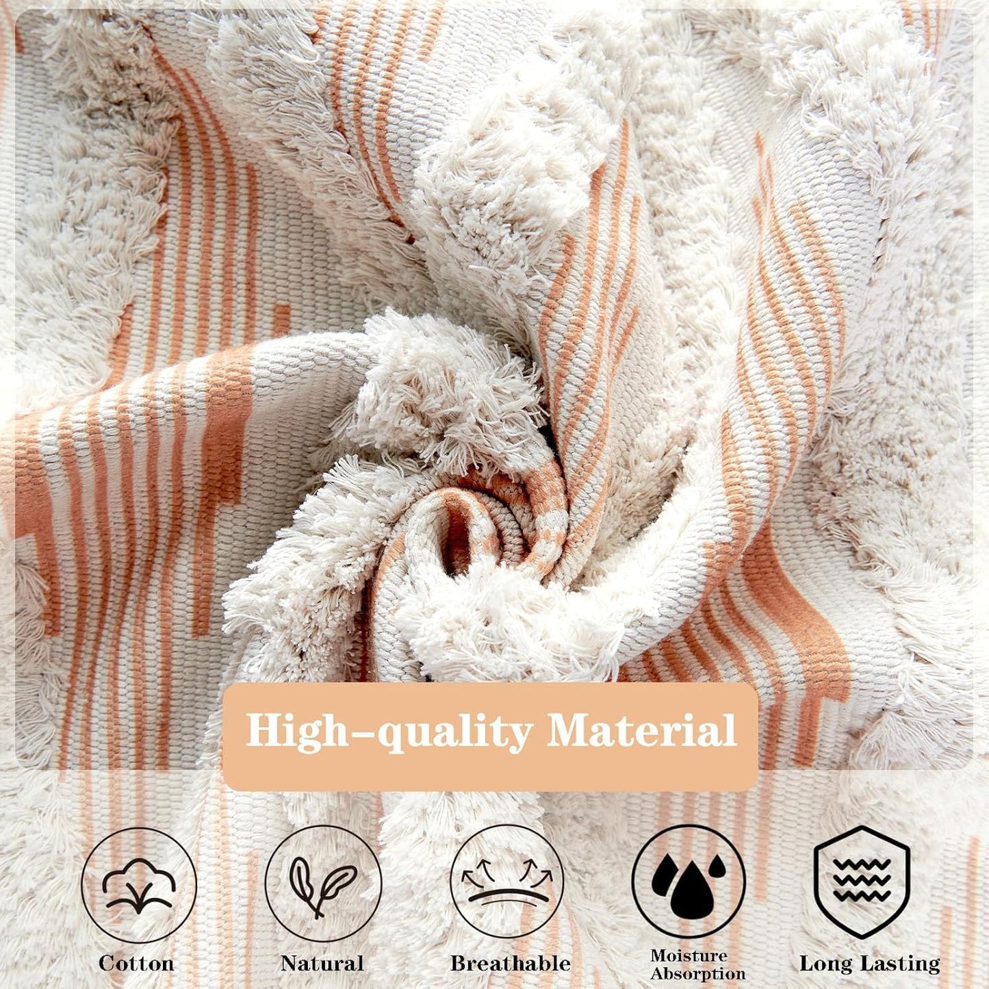 Hand Woven Rust Zigzag 100% Natural Cotton Rug Runner 2x5 ft (60x152 cm) | Washable Bedroom Living Room Floor Decor