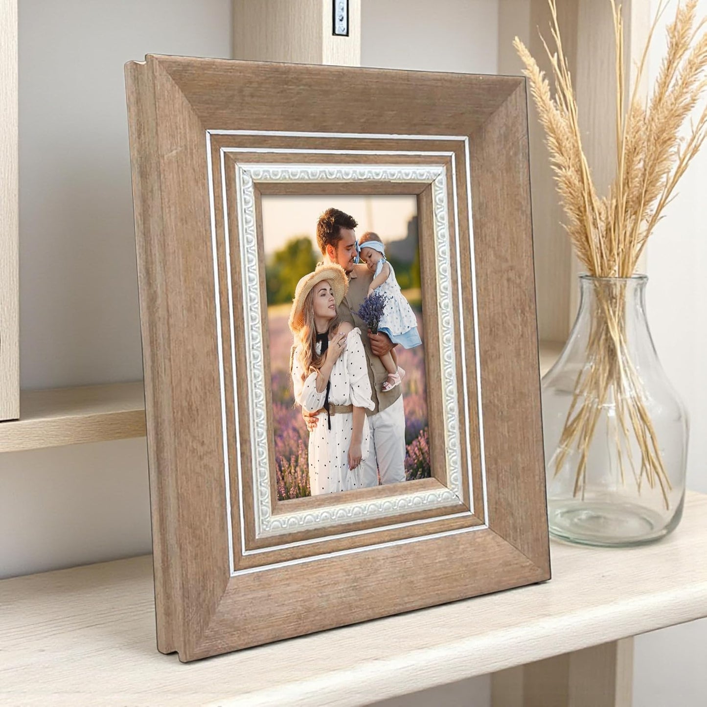 Elegant Tabletop Photo Frame – Wood & Plexi Glass – 4x6 Inch with Back Stand
