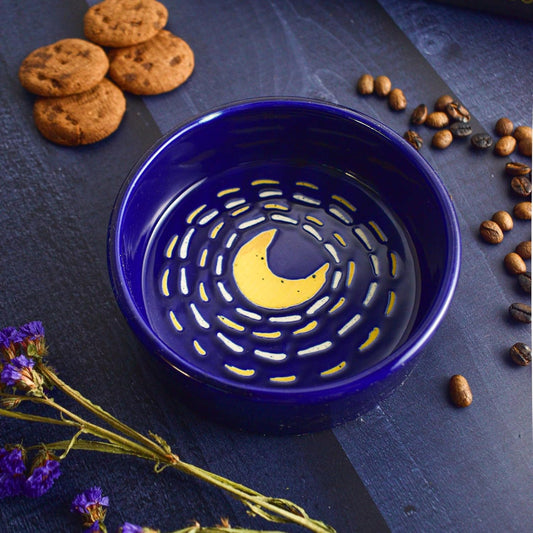 Starry Night Ceramic Serving Bowl – Handmade Van Gogh Pattern – Microwave Safe – 250 ml
