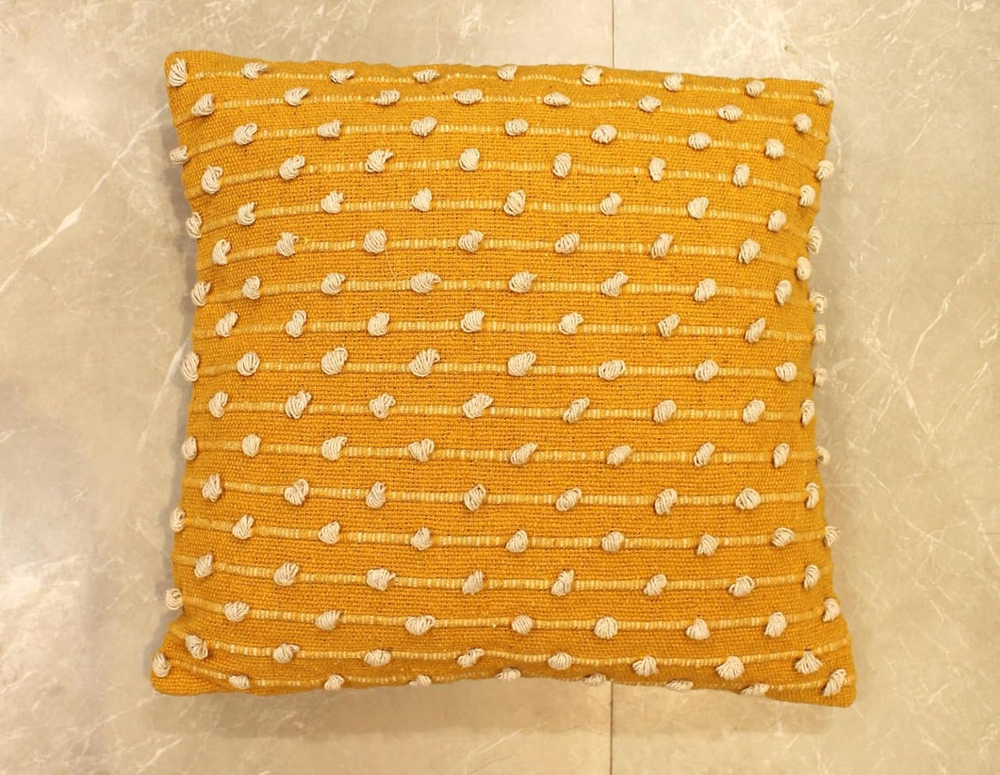 Bohemian Hand Crafted Pit Loom Cushion Cover (18"x18") Set of 1 | Boho Couch Pillow Case, Living Room Decor